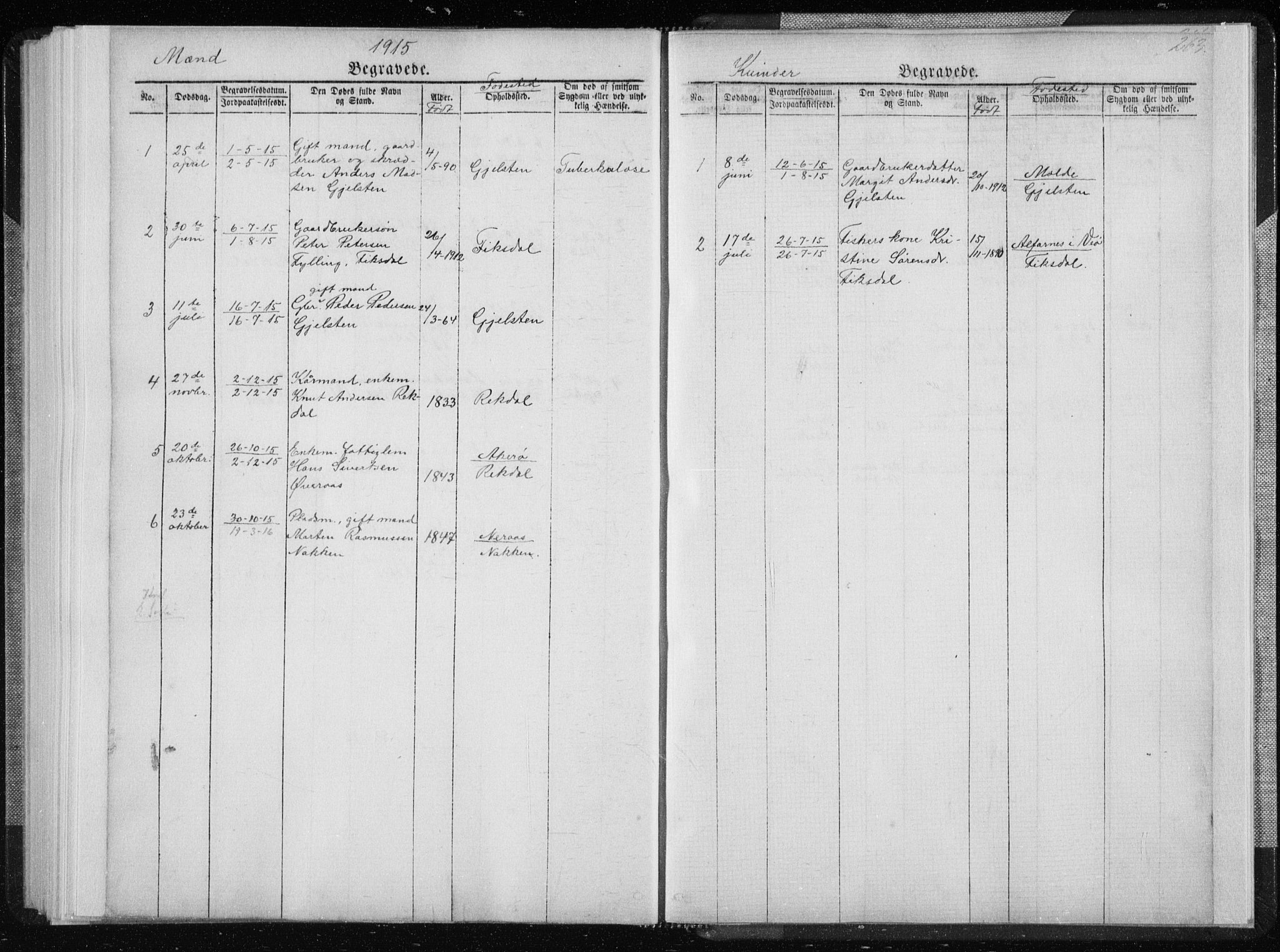 Ministerialprotokoller, klokkerbøker og fødselsregistre - Møre og Romsdal, AV/SAT-A-1454/540/L0541: Parish register (copy) no. 540C01, 1867-1920, p. 263