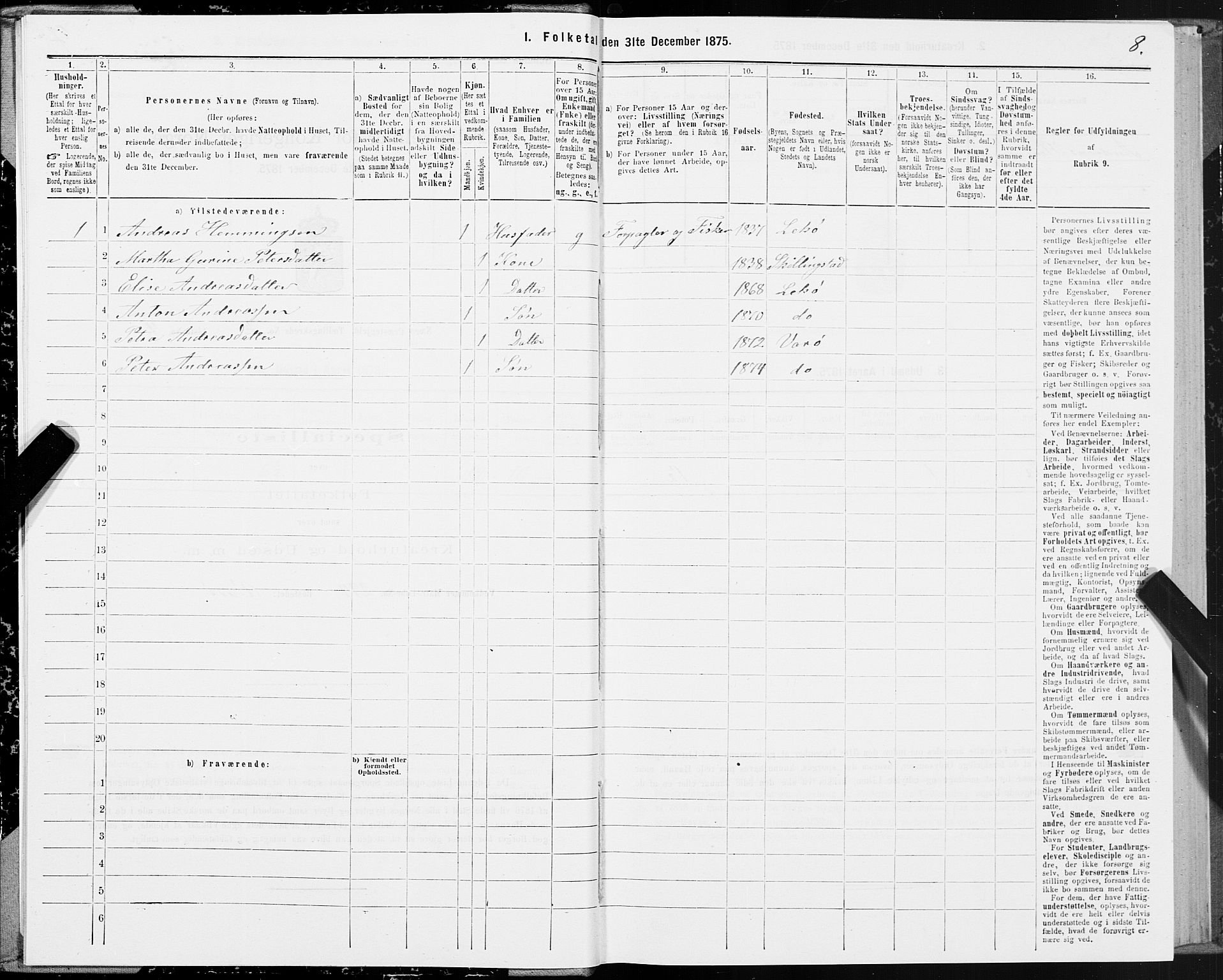 SAT, 1875 census for 1751P Nærøy, 1875, p. 2008