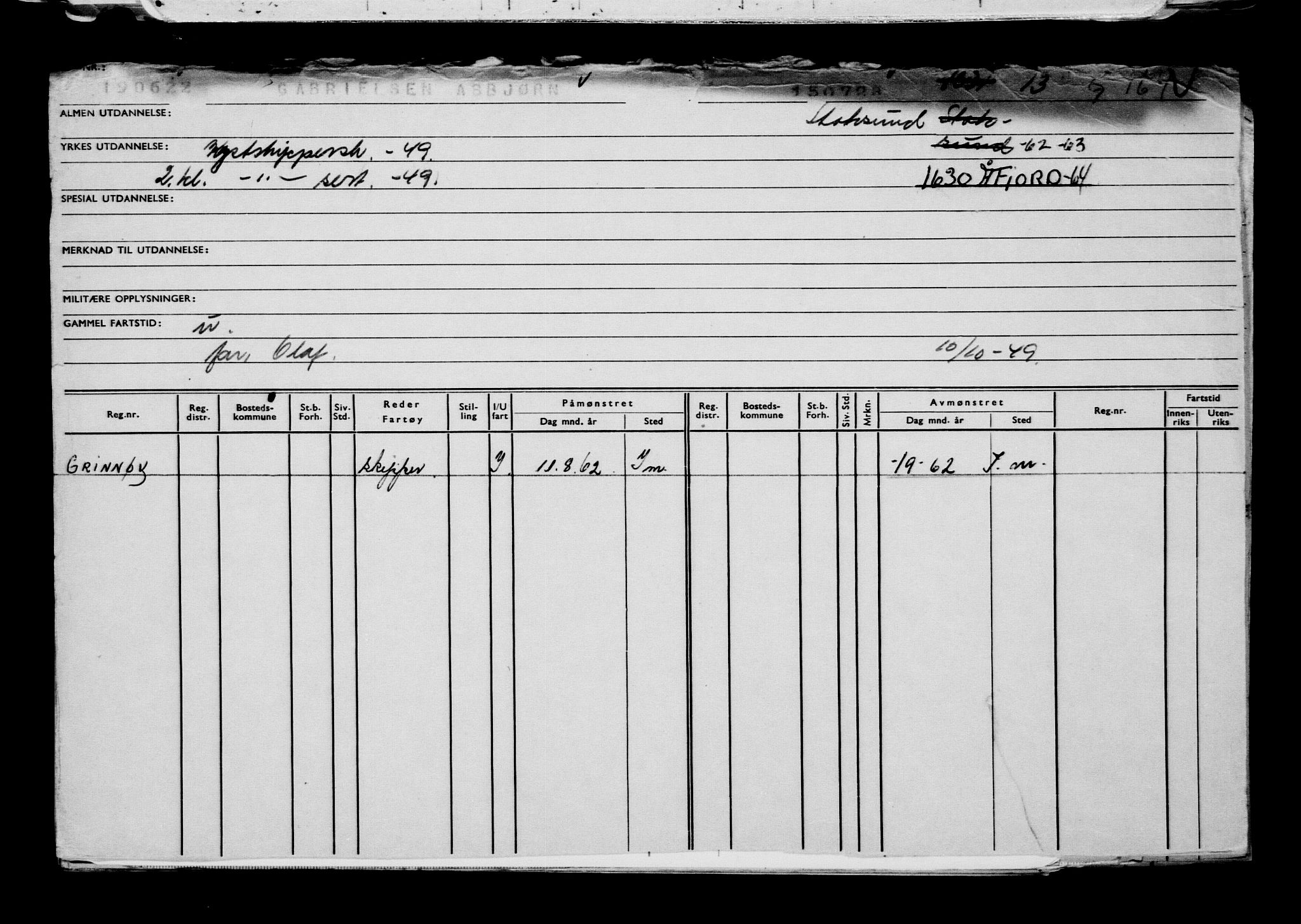 Direktoratet for sjømenn, RA/S-3545/G/Gb/L0208: Hovedkort, 1922, p. 503