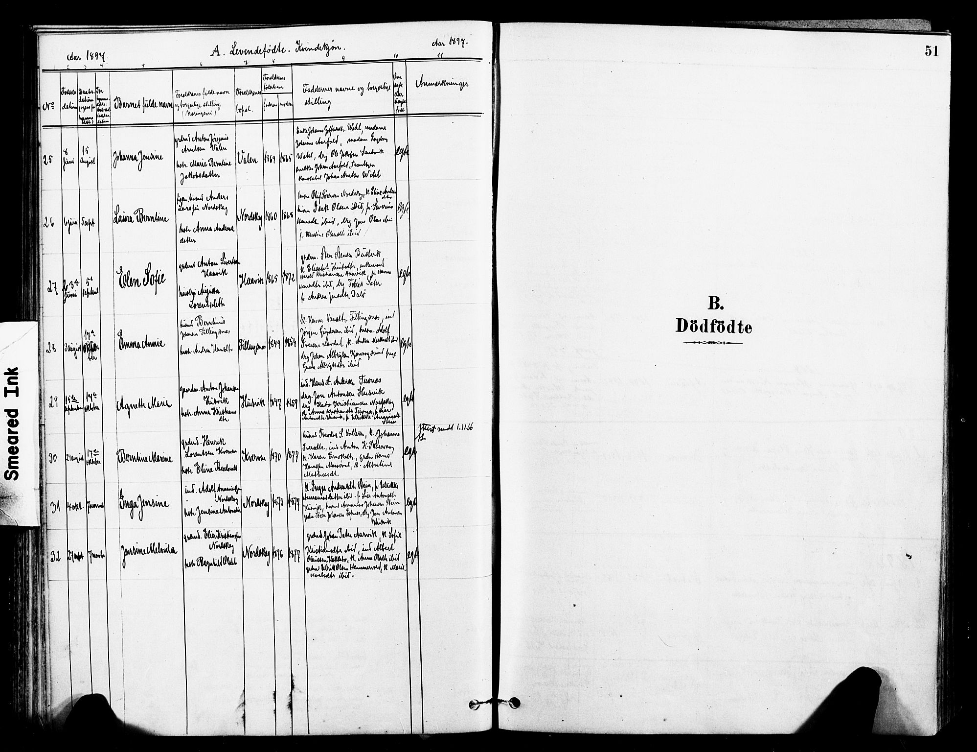 Ministerialprotokoller, klokkerbøker og fødselsregistre - Sør-Trøndelag, SAT/A-1456/641/L0595: Parish register (official) no. 641A01, 1882-1897, p. 51