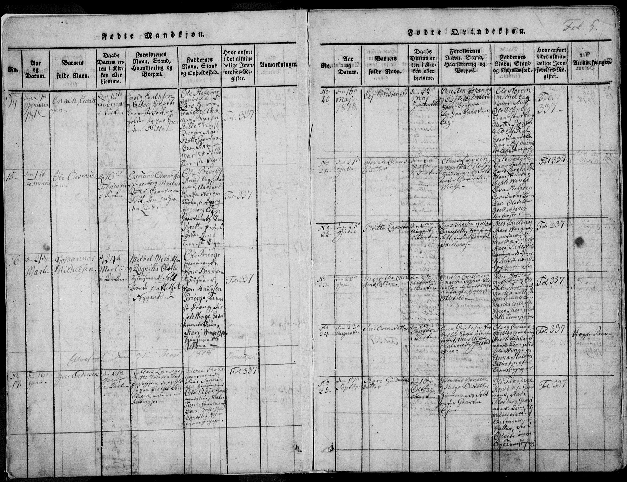 Nedstrand sokneprestkontor, AV/SAST-A-101841/01/IV: Parish register (official) no. A 7, 1816-1870, p. 6