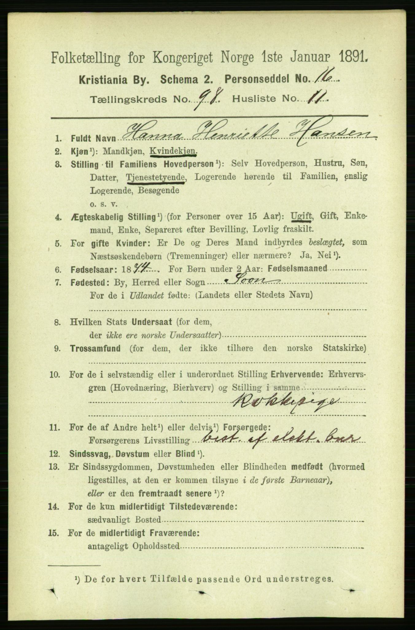 RA, 1891 census for 0301 Kristiania, 1891, p. 47969