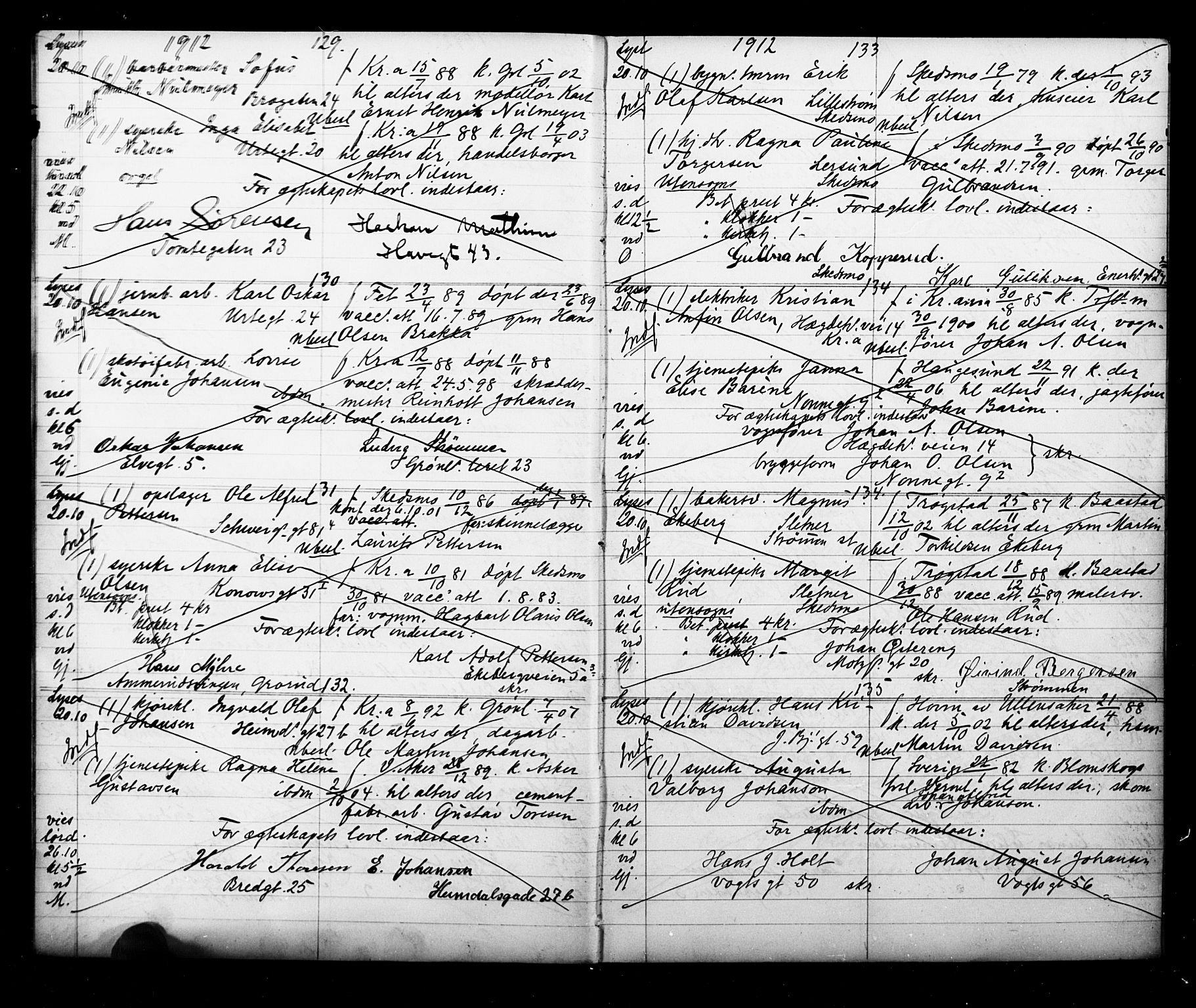 Grønland prestekontor Kirkebøker, AV/SAO-A-10848/H/Ha/L0001: Banns register no. 1, 1912-1918