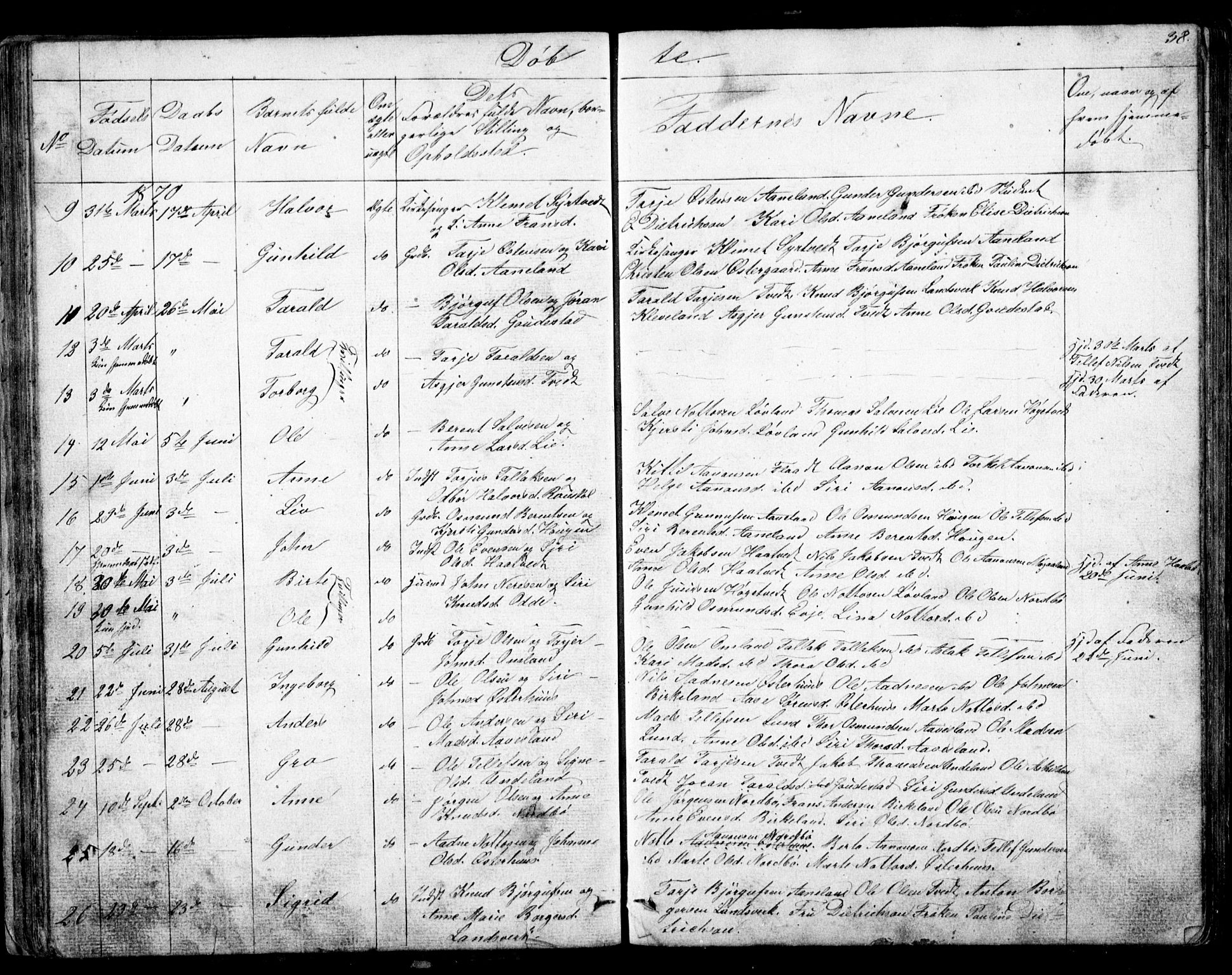 Evje sokneprestkontor, AV/SAK-1111-0008/F/Fb/Fba/L0002: Parish register (copy) no. B 2, 1849-1896, p. 38