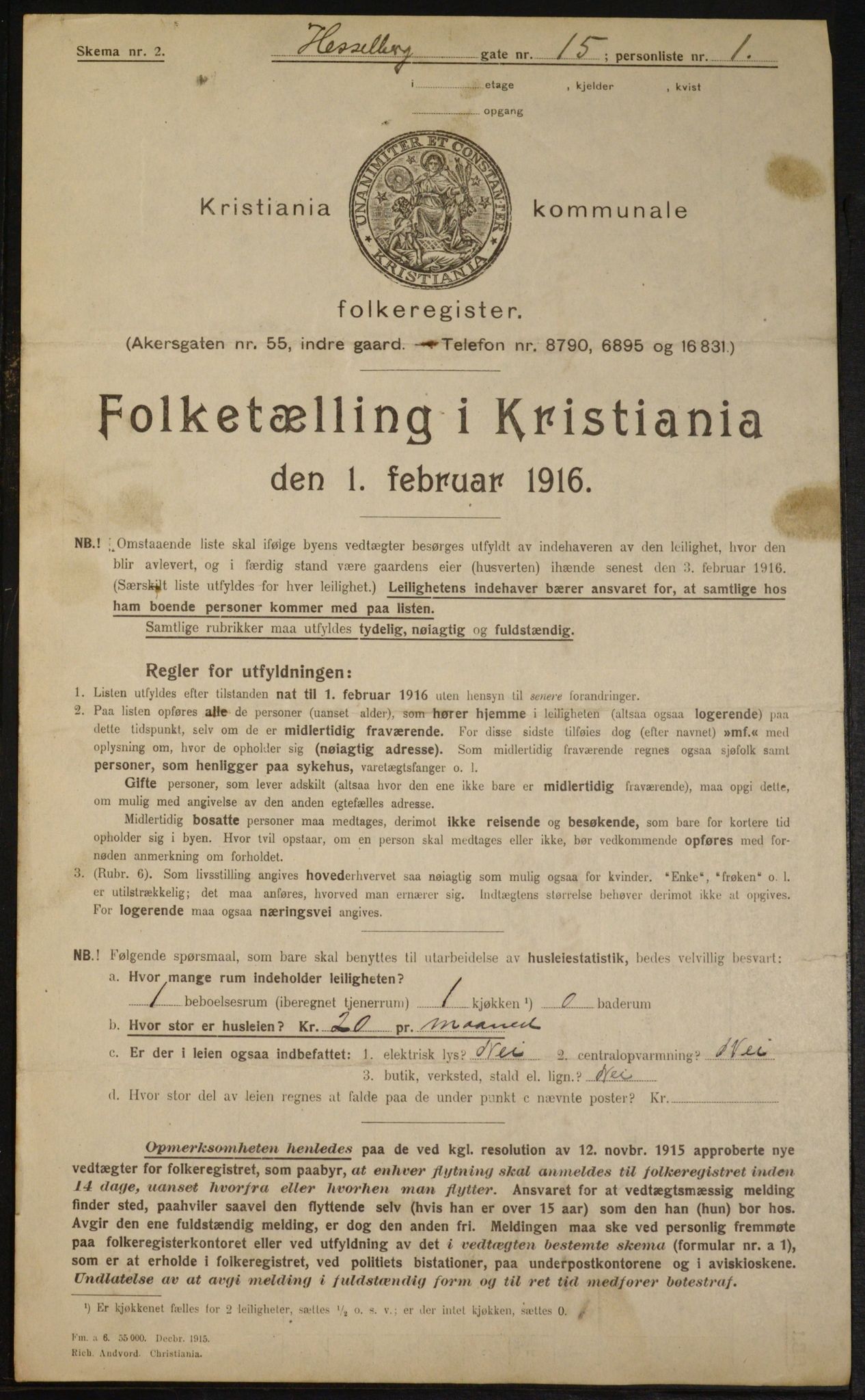 OBA, Municipal Census 1916 for Kristiania, 1916, p. 40771