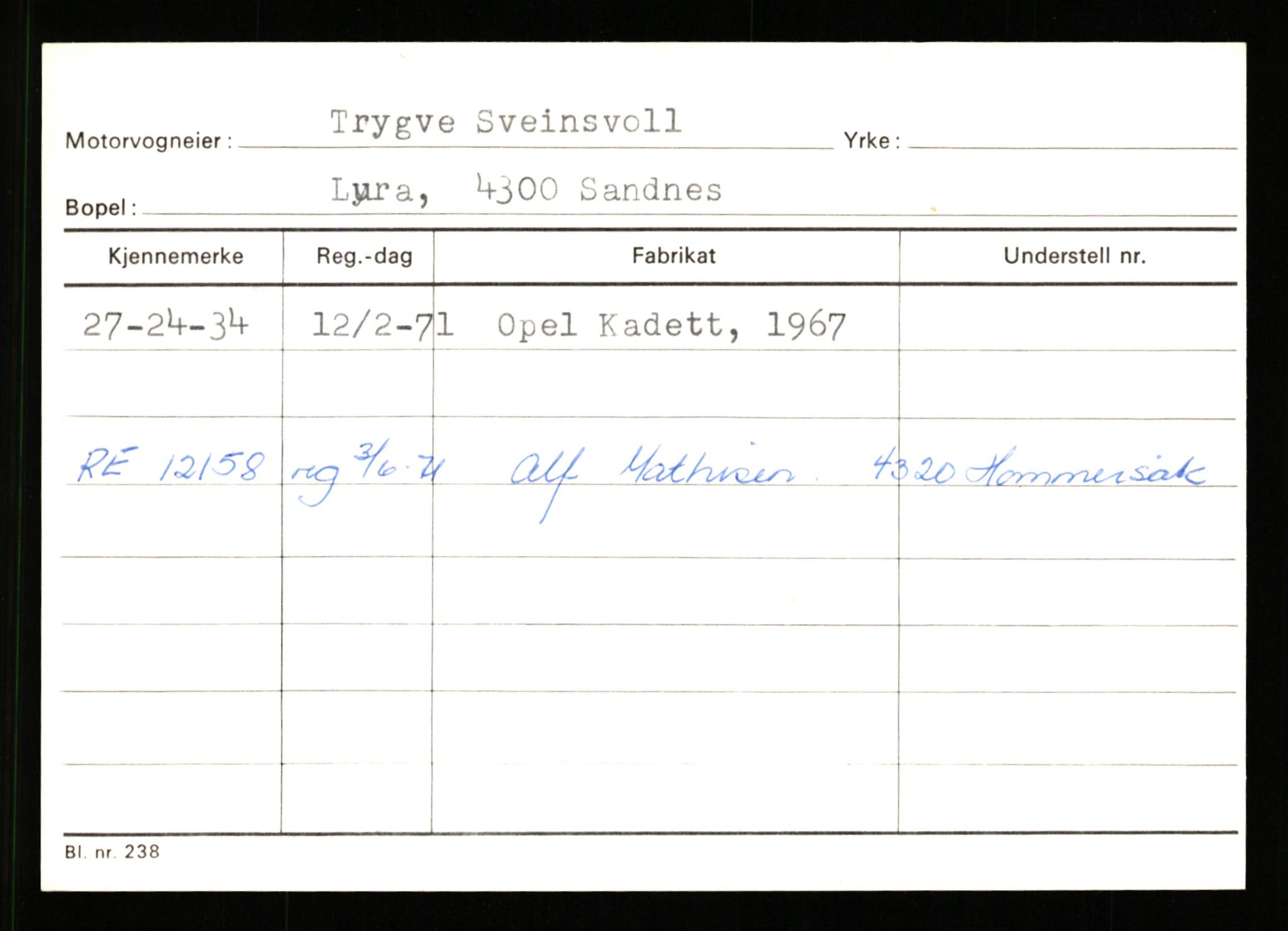 Stavanger trafikkstasjon, AV/SAST-A-101942/0/G/L0011: Registreringsnummer: 240000 - 363477, 1930-1971, p. 1001