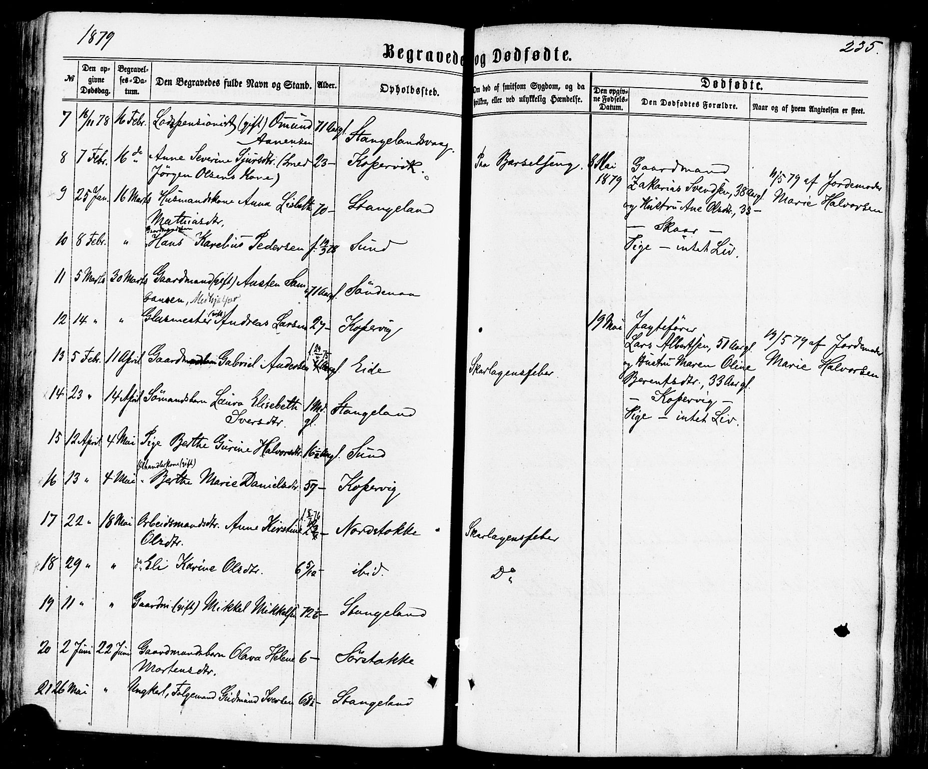 Avaldsnes sokneprestkontor, SAST/A -101851/H/Ha/Haa/L0011: Parish register (official) no. A 11, 1861-1880, p. 235