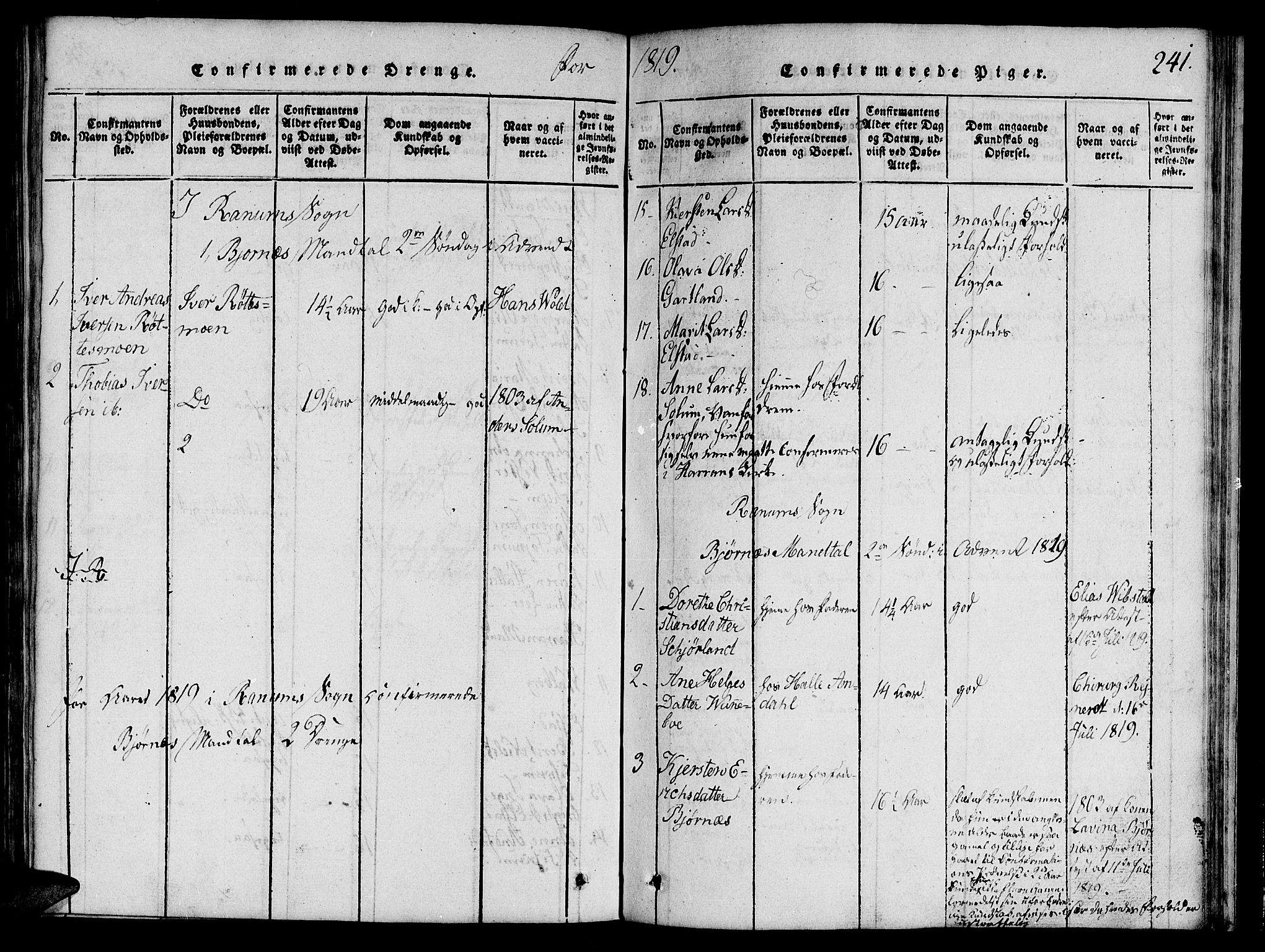 Ministerialprotokoller, klokkerbøker og fødselsregistre - Nord-Trøndelag, SAT/A-1458/764/L0546: Parish register (official) no. 764A06 /1, 1816-1823, p. 241