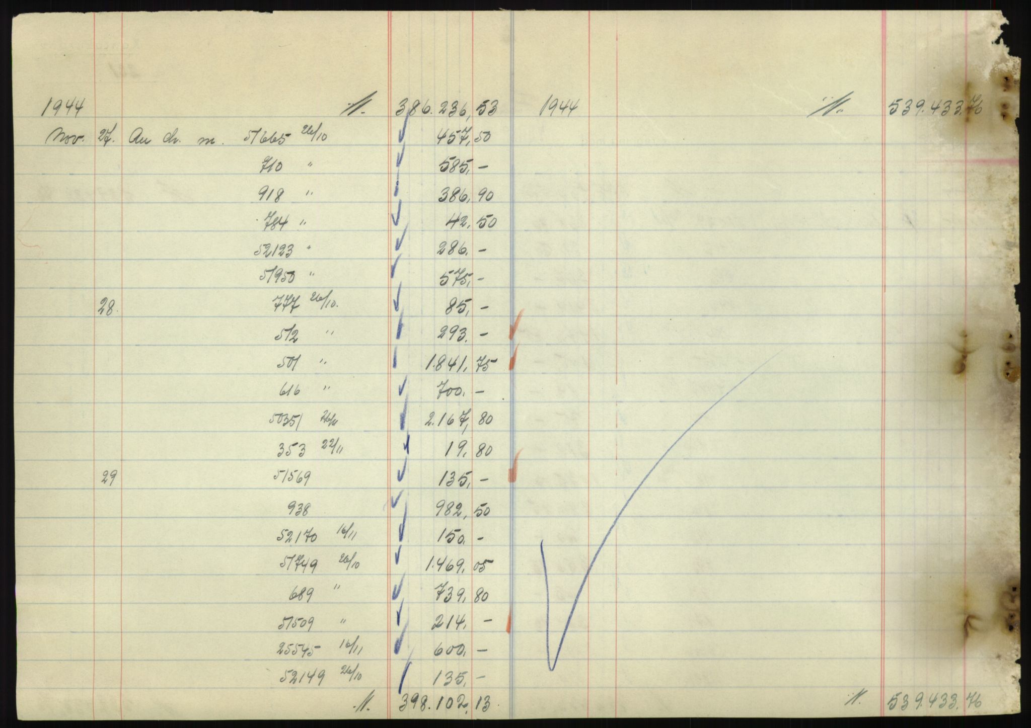 Forsvarsdepartementet, 10. kontor / Oppgjørskontoret, AV/RA-RAFA-1225/D/Db/L0180: Lista oppgjørskontor, 1942-1952, p. 2138