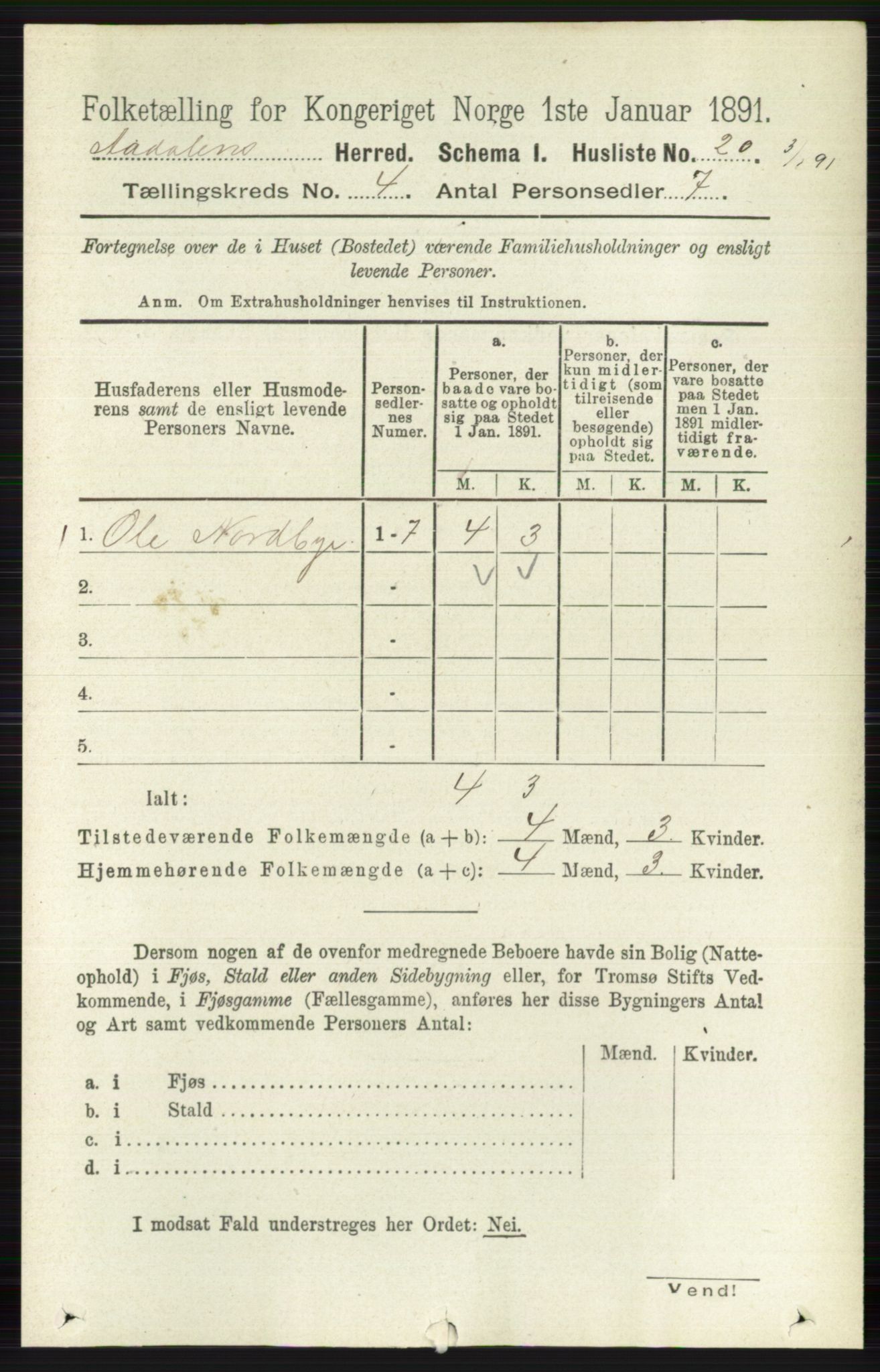 RA, 1891 census for 0614 Ådal, 1891, p. 1470