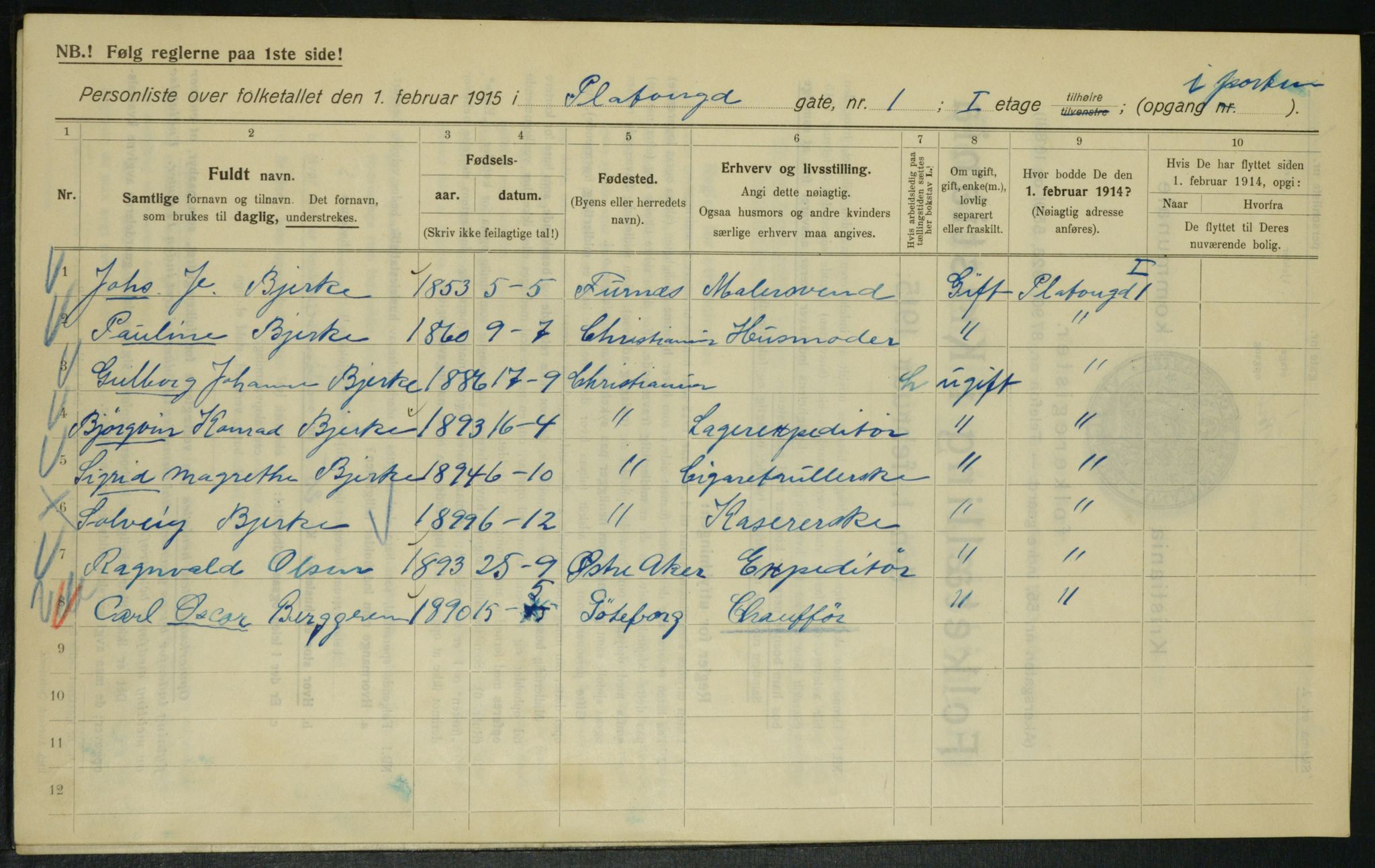 OBA, Municipal Census 1915 for Kristiania, 1915, p. 79592