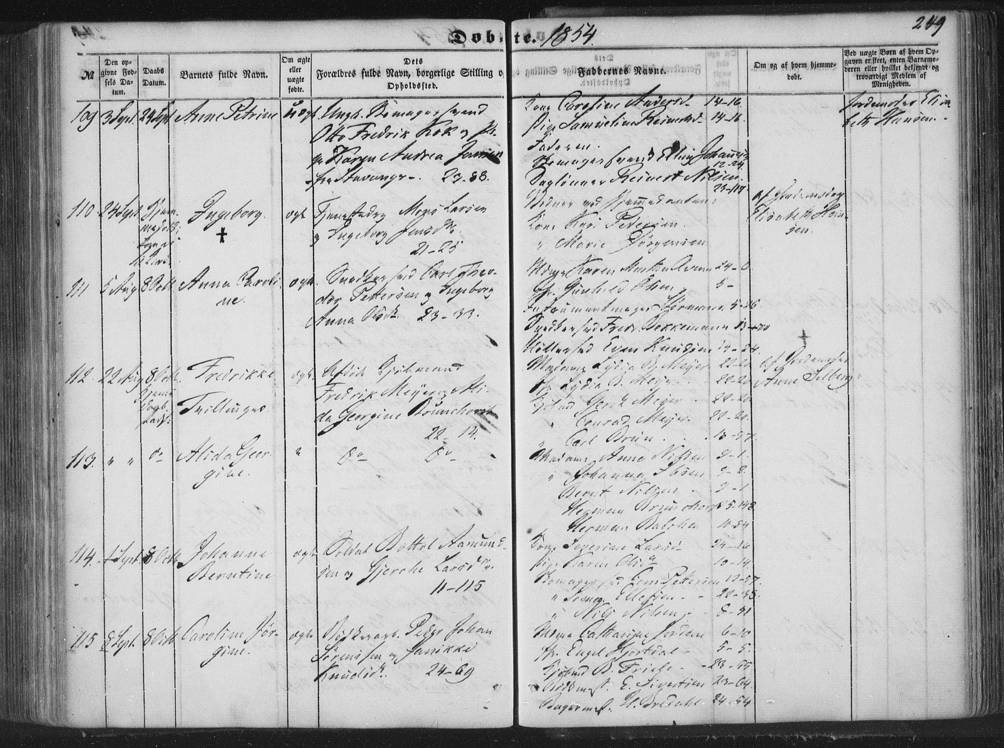 Korskirken sokneprestembete, AV/SAB-A-76101/H/Haa/L0017: Parish register (official) no. B 3, 1851-1857, p. 249