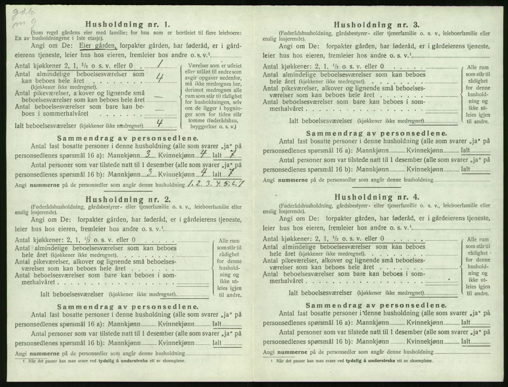 SAT, 1920 census for Volda, 1920, p. 1053