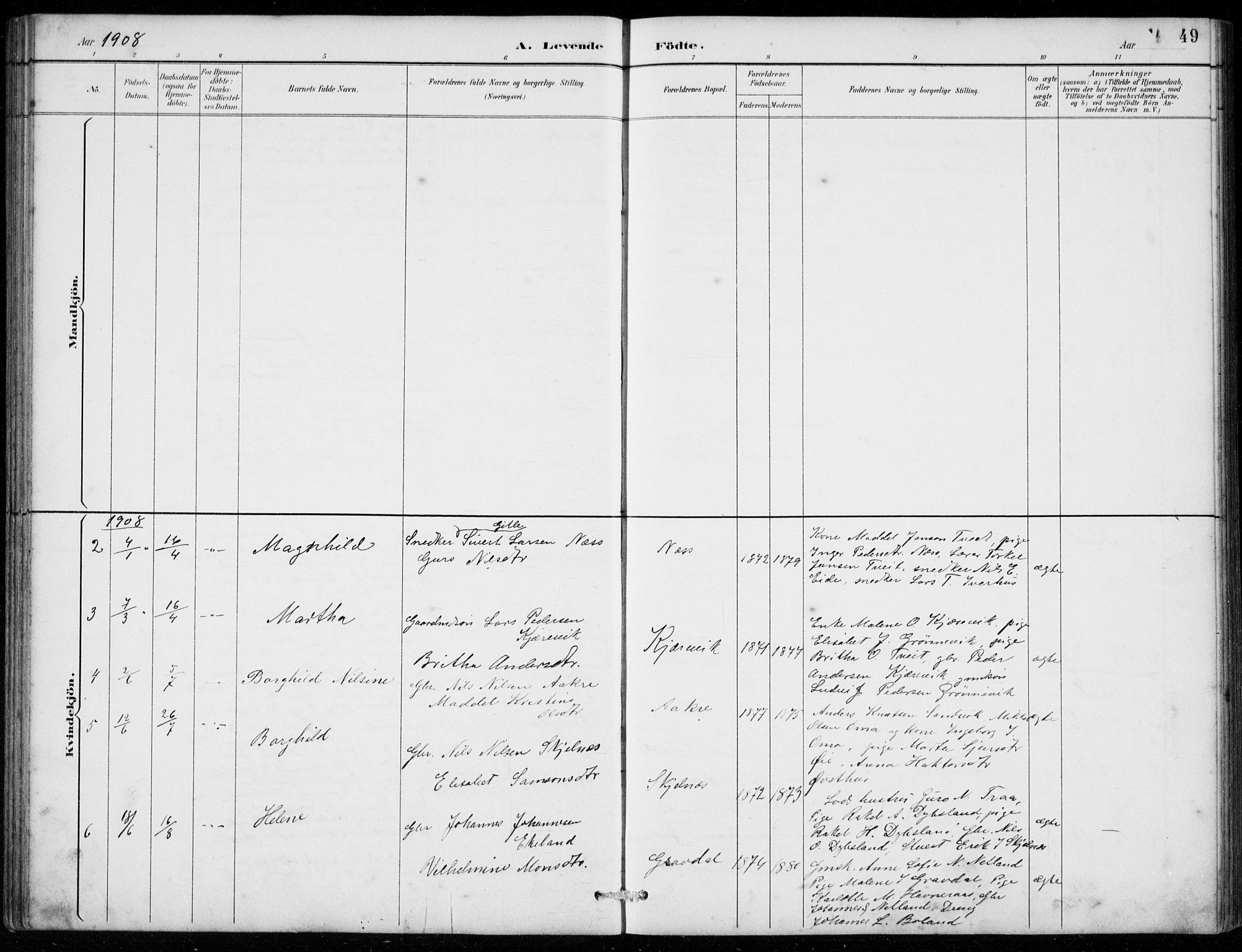 Strandebarm sokneprestembete, SAB/A-78401/H/Hab: Parish register (copy) no. C  1, 1891-1913, p. 49