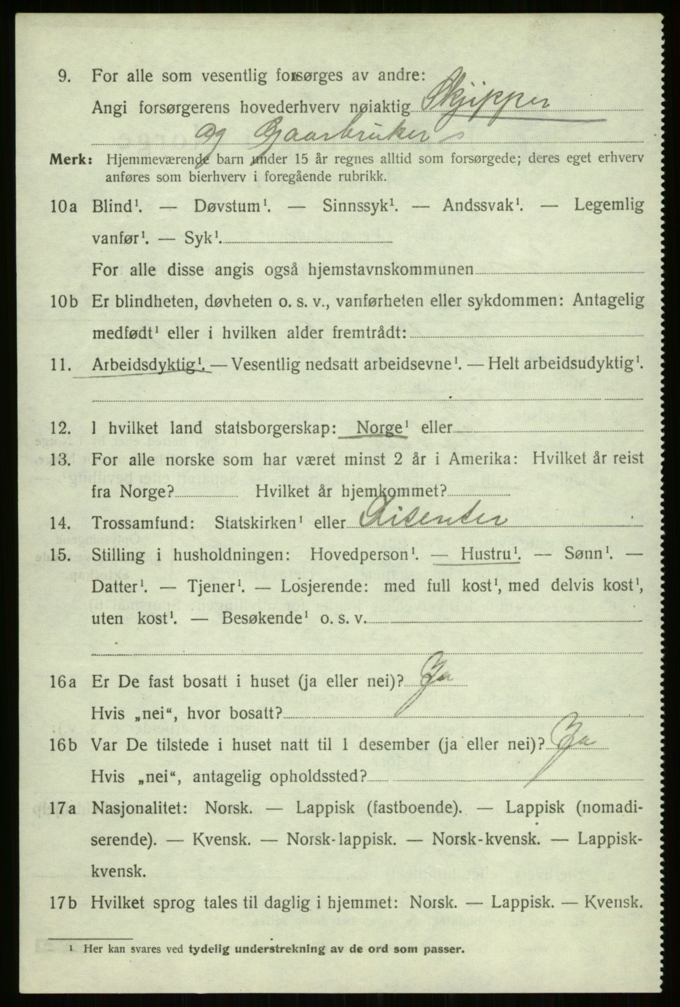 SATØ, 1920 census for Trondenes, 1920, p. 17197