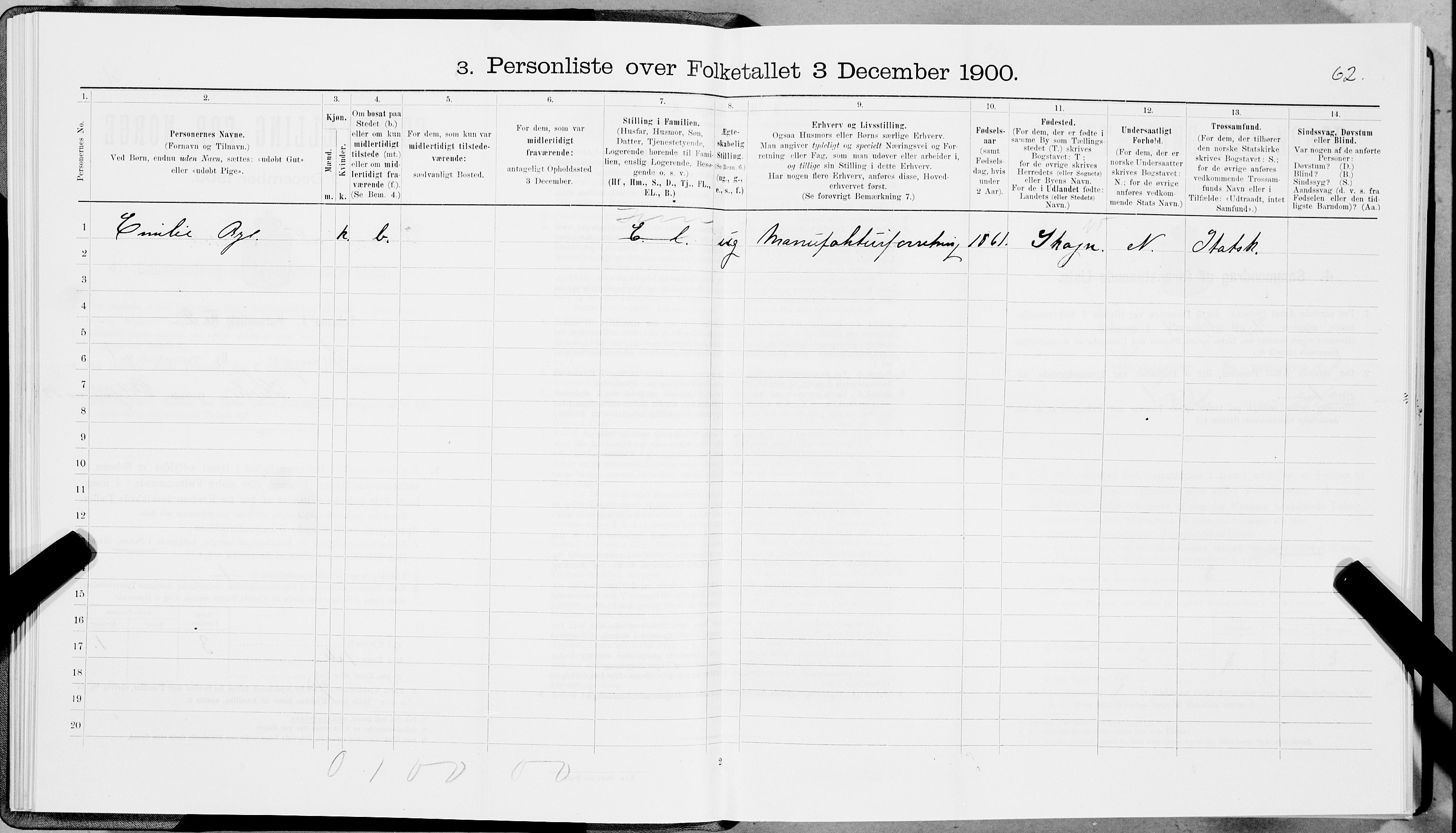 SAT, 1900 census for Levanger, 1900, p. 72