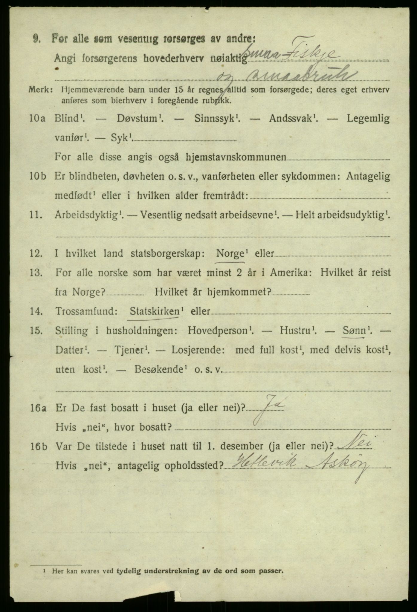 SAB, 1920 census for Solund, 1920, p. 1117