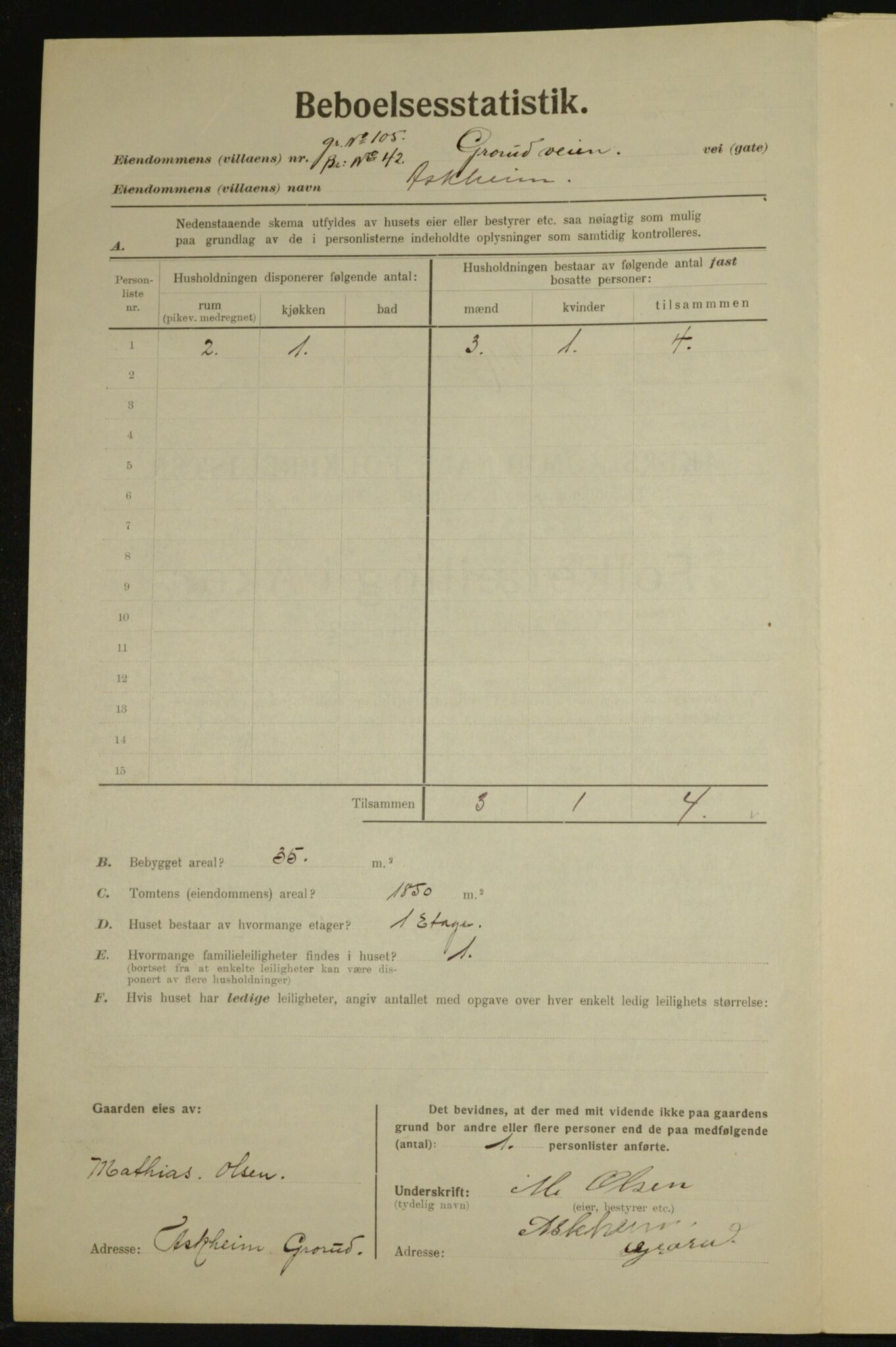 , Municipal Census 1923 for Aker, 1923, p. 25096