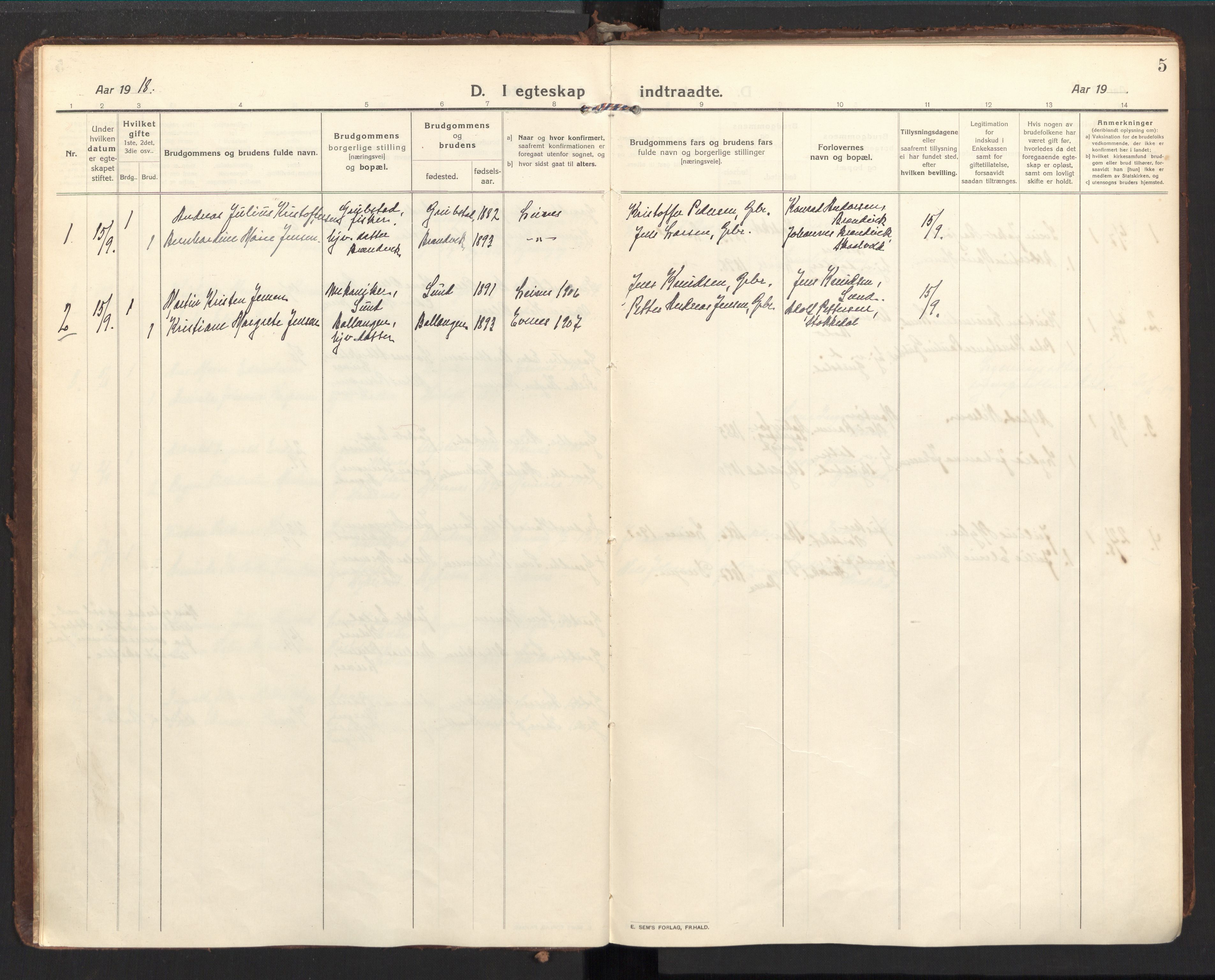 Ministerialprotokoller, klokkerbøker og fødselsregistre - Nordland, SAT/A-1459/857/L0825: Parish register (official) no. 857A05, 1917-1946, p. 5