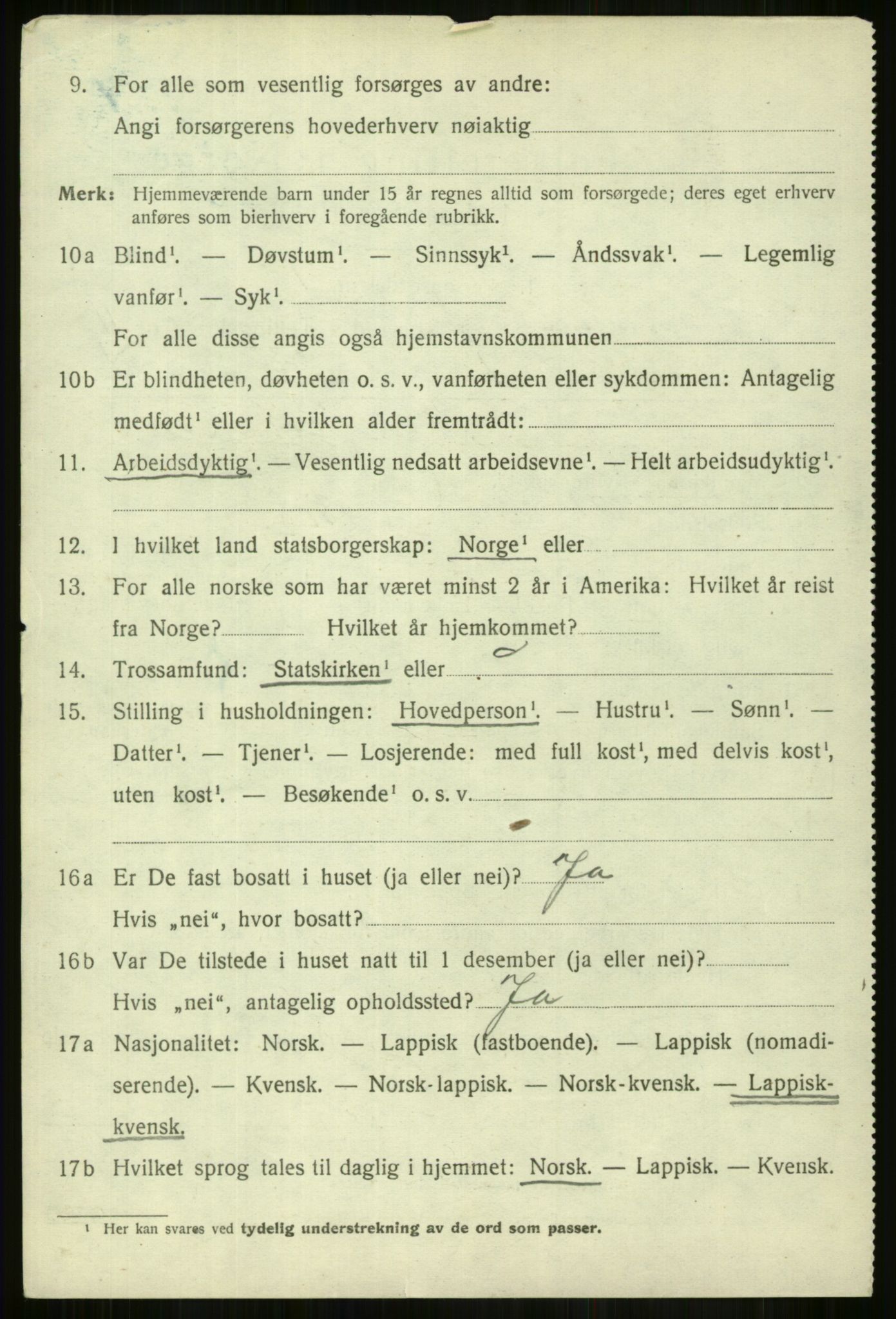 SATØ, 1920 census for Lyngen, 1920, p. 8346