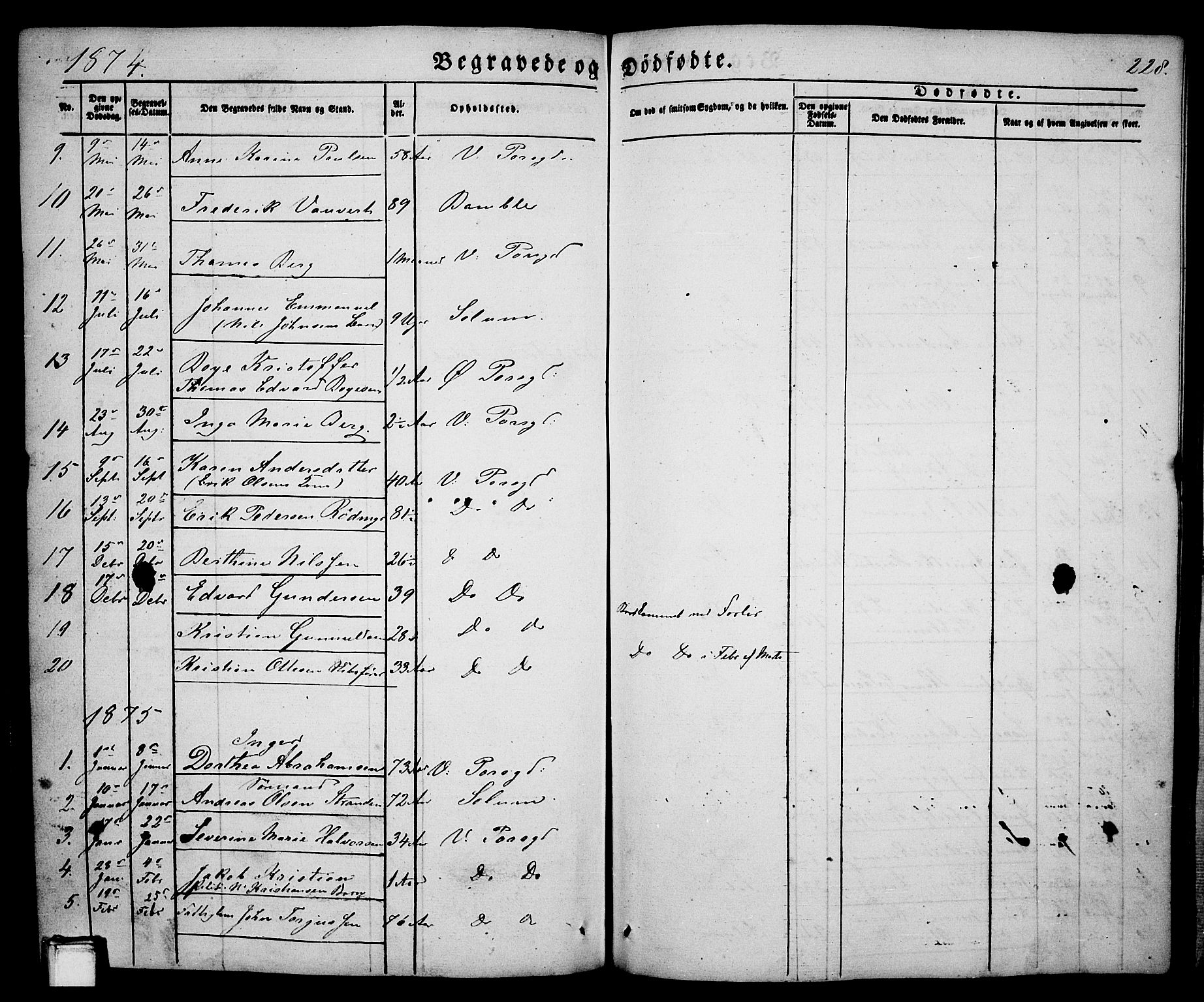 Porsgrunn kirkebøker , SAKO/A-104/G/Ga/L0002: Parish register (copy) no. I 2, 1847-1877, p. 228