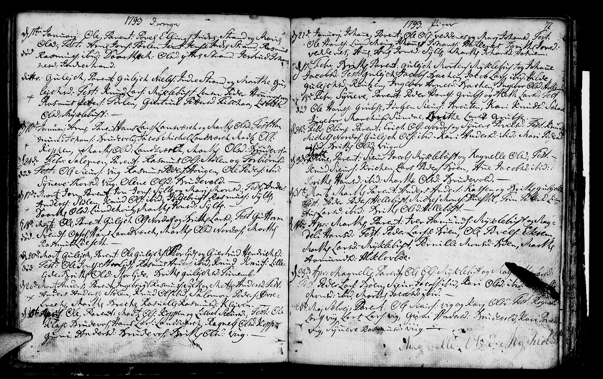 Ministerialprotokoller, klokkerbøker og fødselsregistre - Møre og Romsdal, SAT/A-1454/501/L0002: Parish register (official) no. 501A02, 1760-1816, p. 71