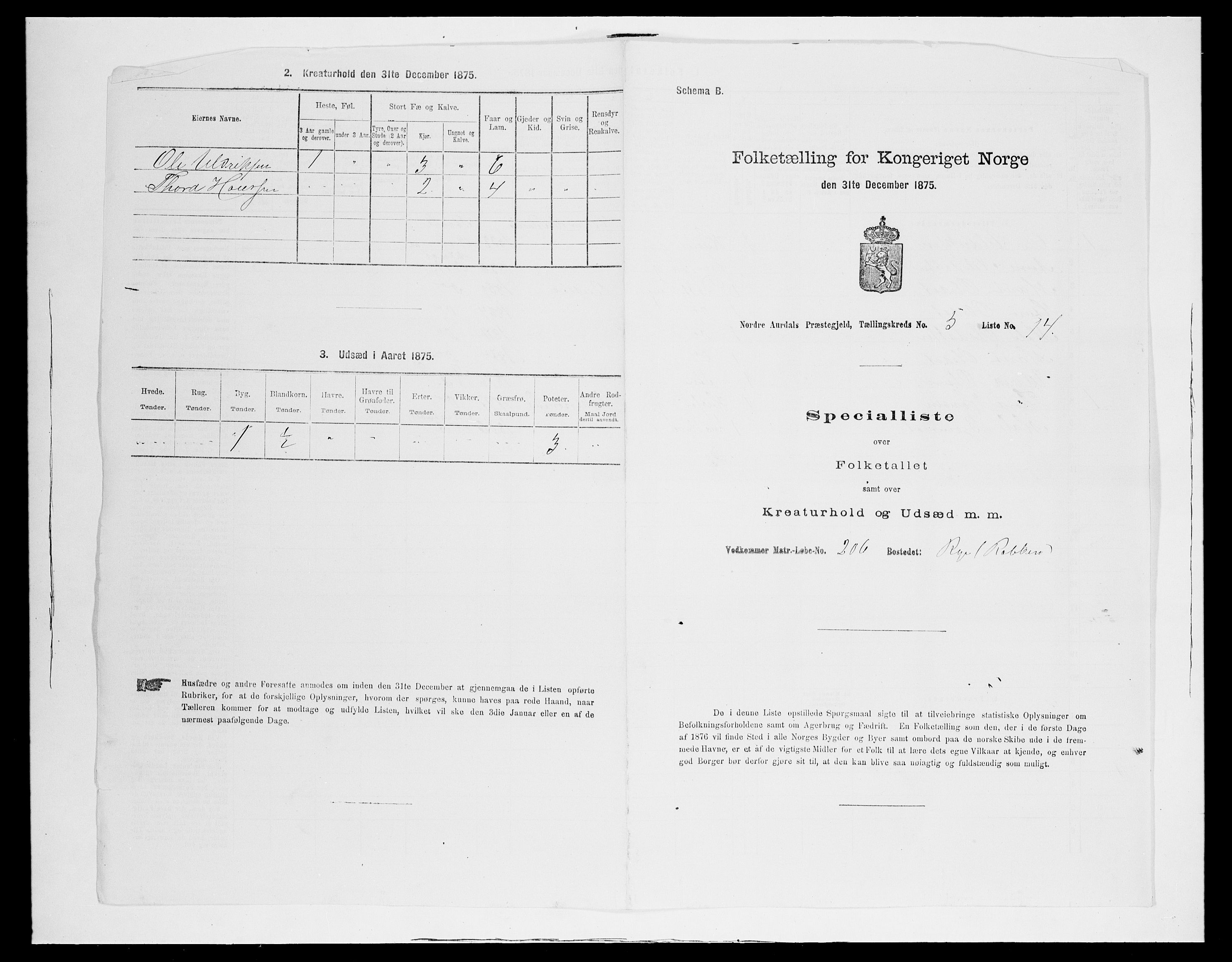 SAH, 1875 census for 0542P Nord-Aurdal, 1875, p. 918