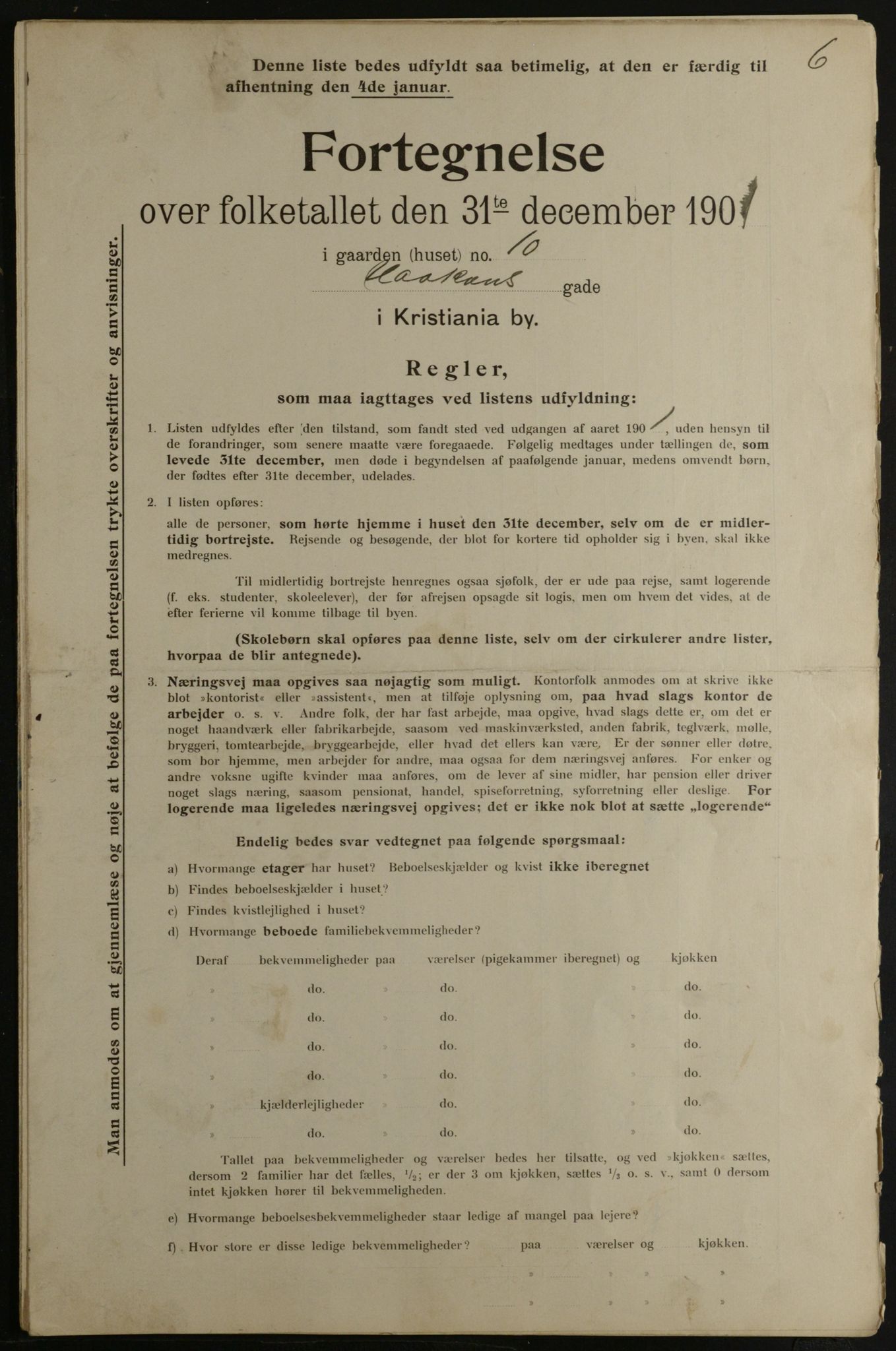 OBA, Municipal Census 1901 for Kristiania, 1901, p. 6745