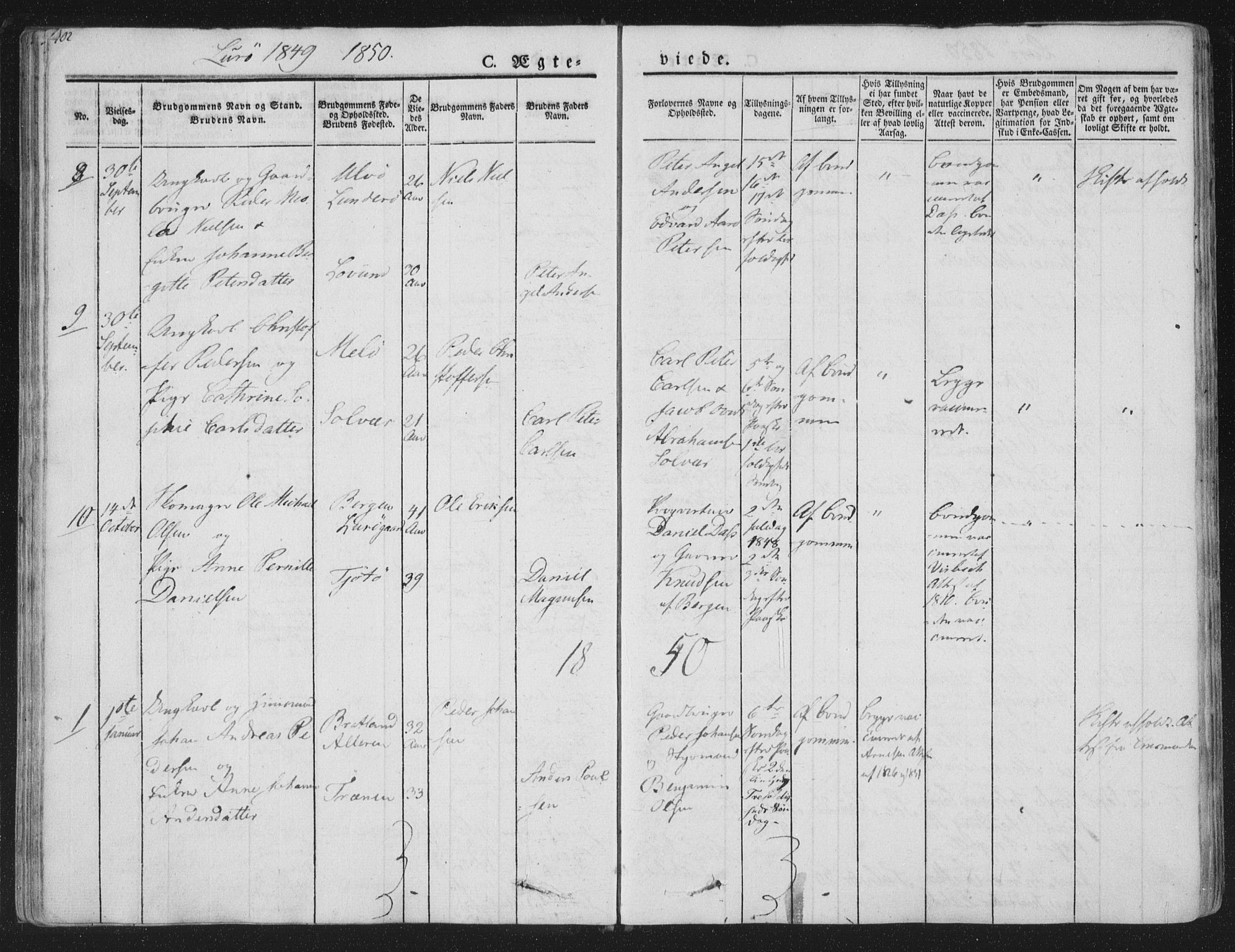 Ministerialprotokoller, klokkerbøker og fødselsregistre - Nordland, SAT/A-1459/839/L0566: Parish register (official) no. 839A03, 1825-1862, p. 402
