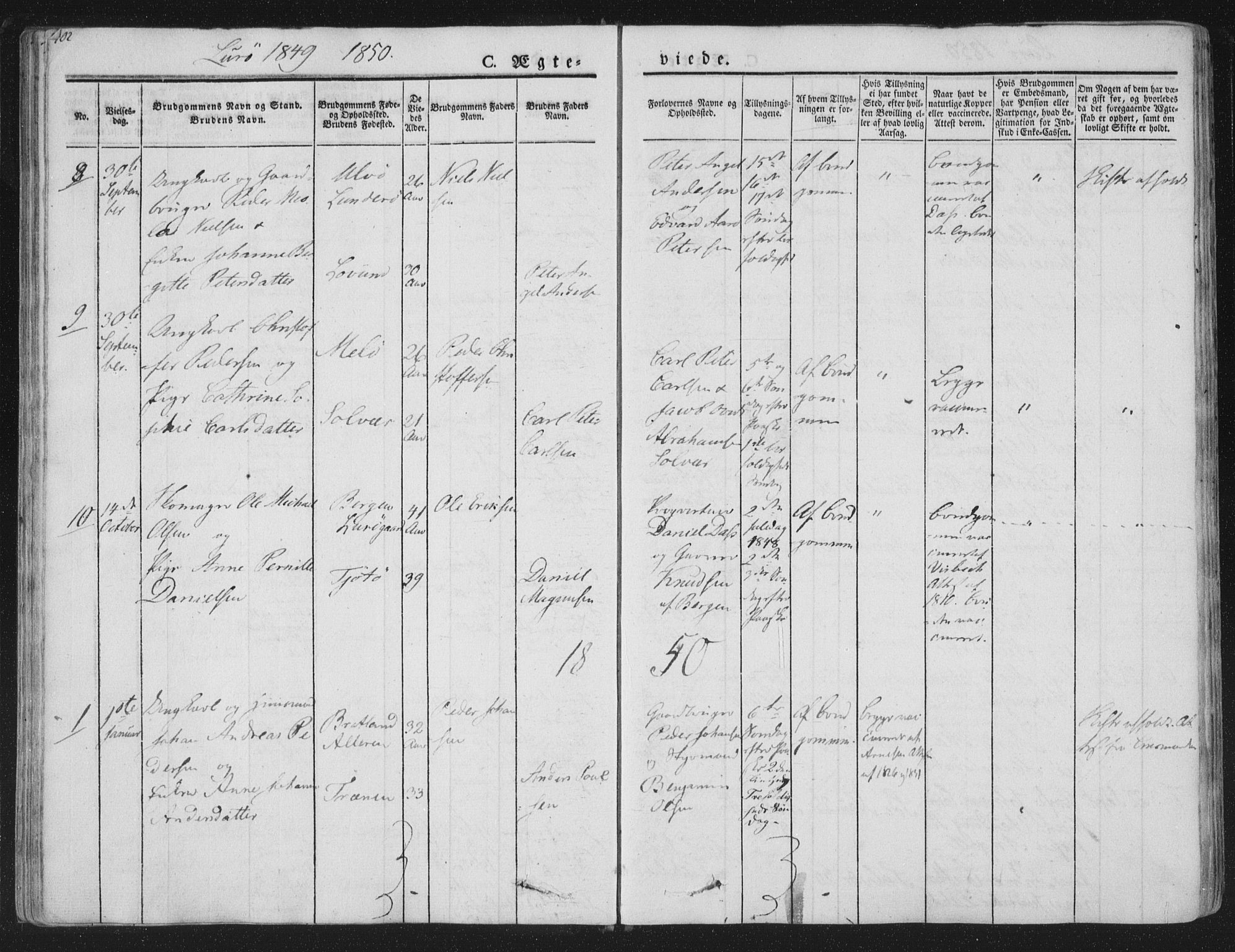 Ministerialprotokoller, klokkerbøker og fødselsregistre - Nordland, AV/SAT-A-1459/839/L0566: Parish register (official) no. 839A03, 1825-1862, p. 402