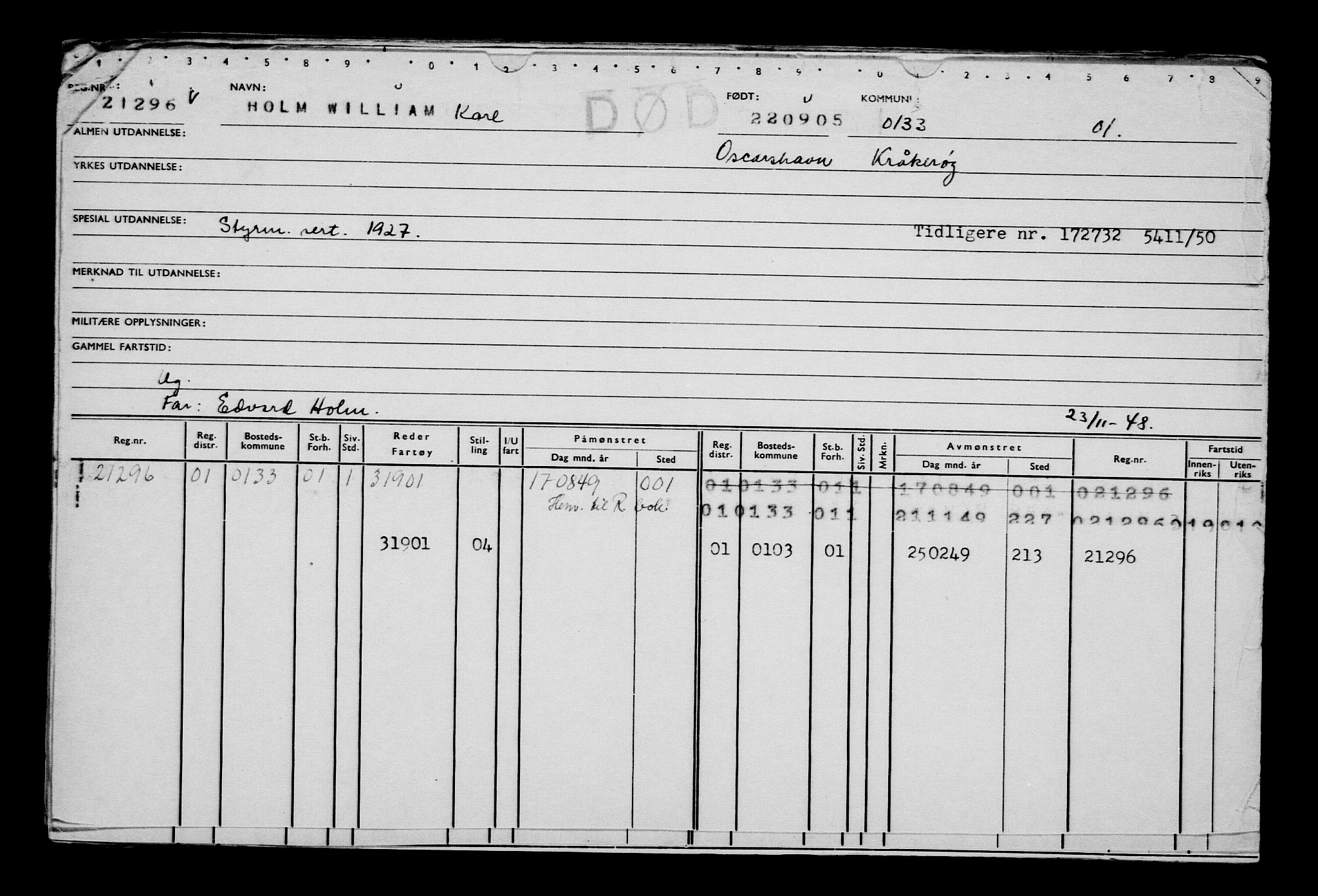 Direktoratet for sjømenn, AV/RA-S-3545/G/Gb/L0061: Hovedkort, 1905, p. 244