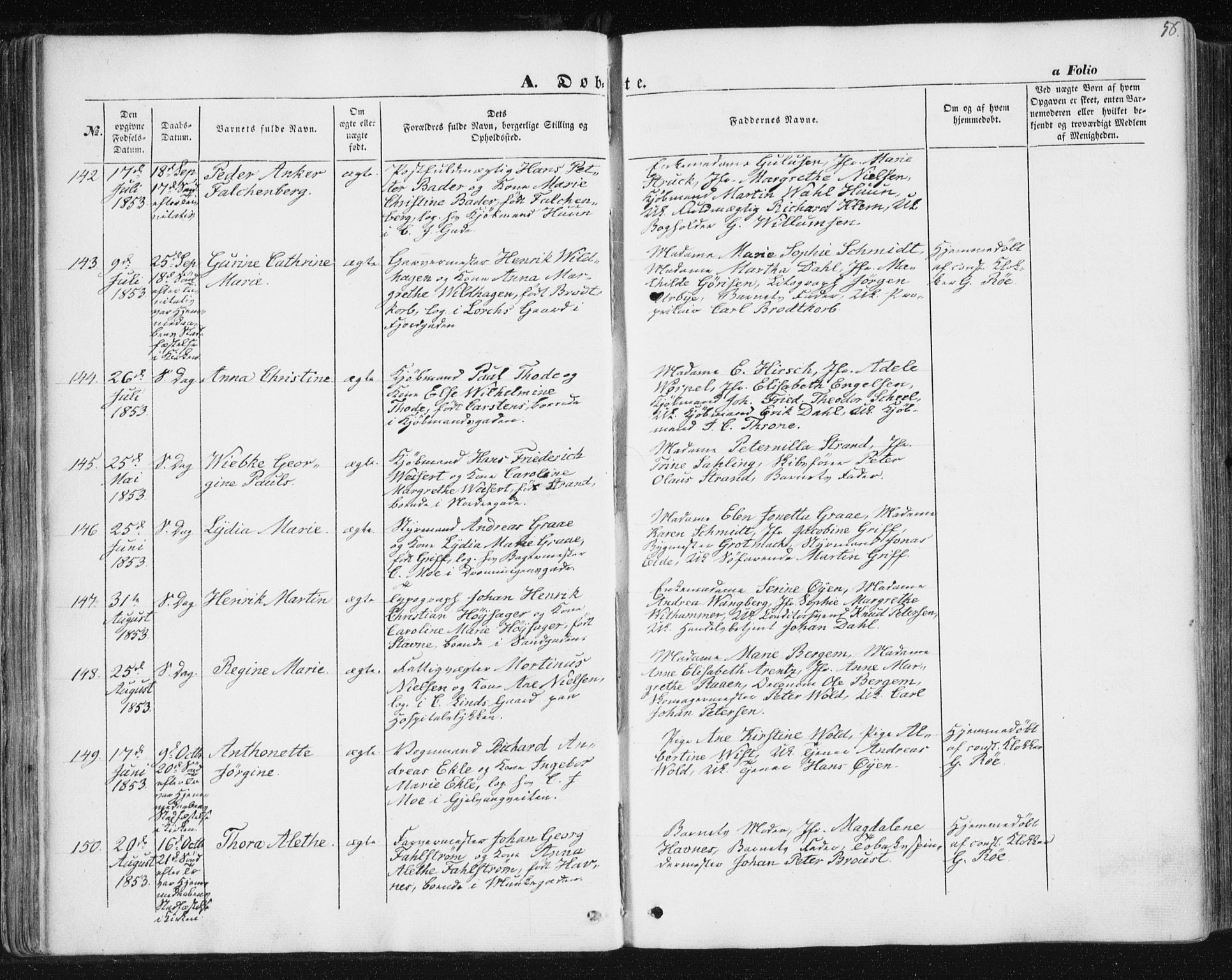 Ministerialprotokoller, klokkerbøker og fødselsregistre - Sør-Trøndelag, AV/SAT-A-1456/602/L0112: Parish register (official) no. 602A10, 1848-1859, p. 56