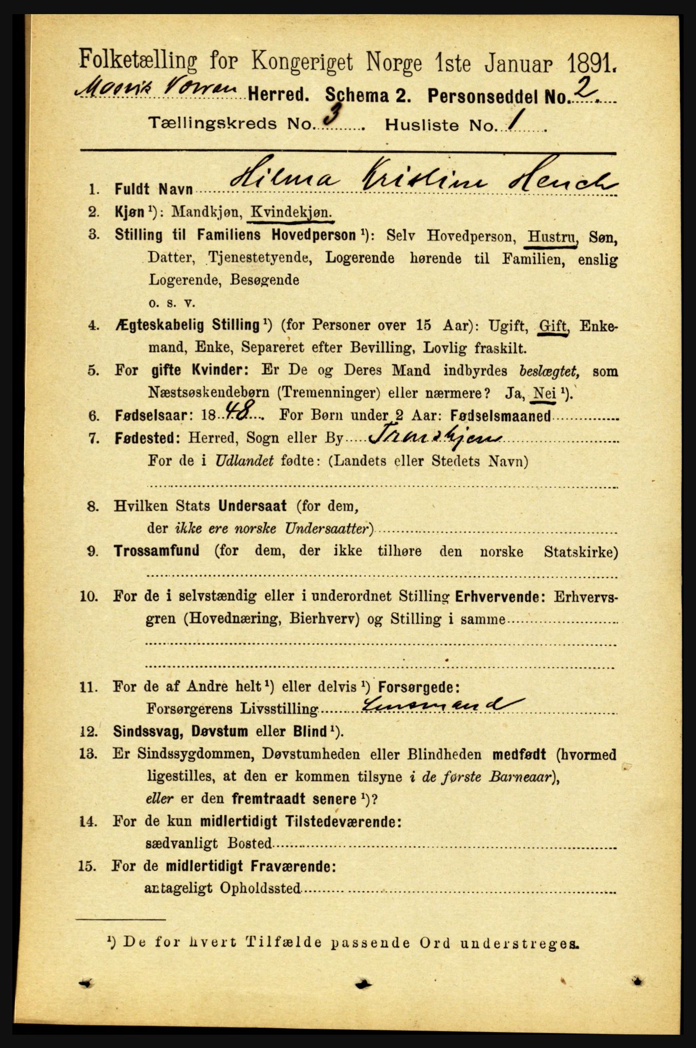 RA, 1891 census for 1723 Mosvik og Verran, 1891, p. 937