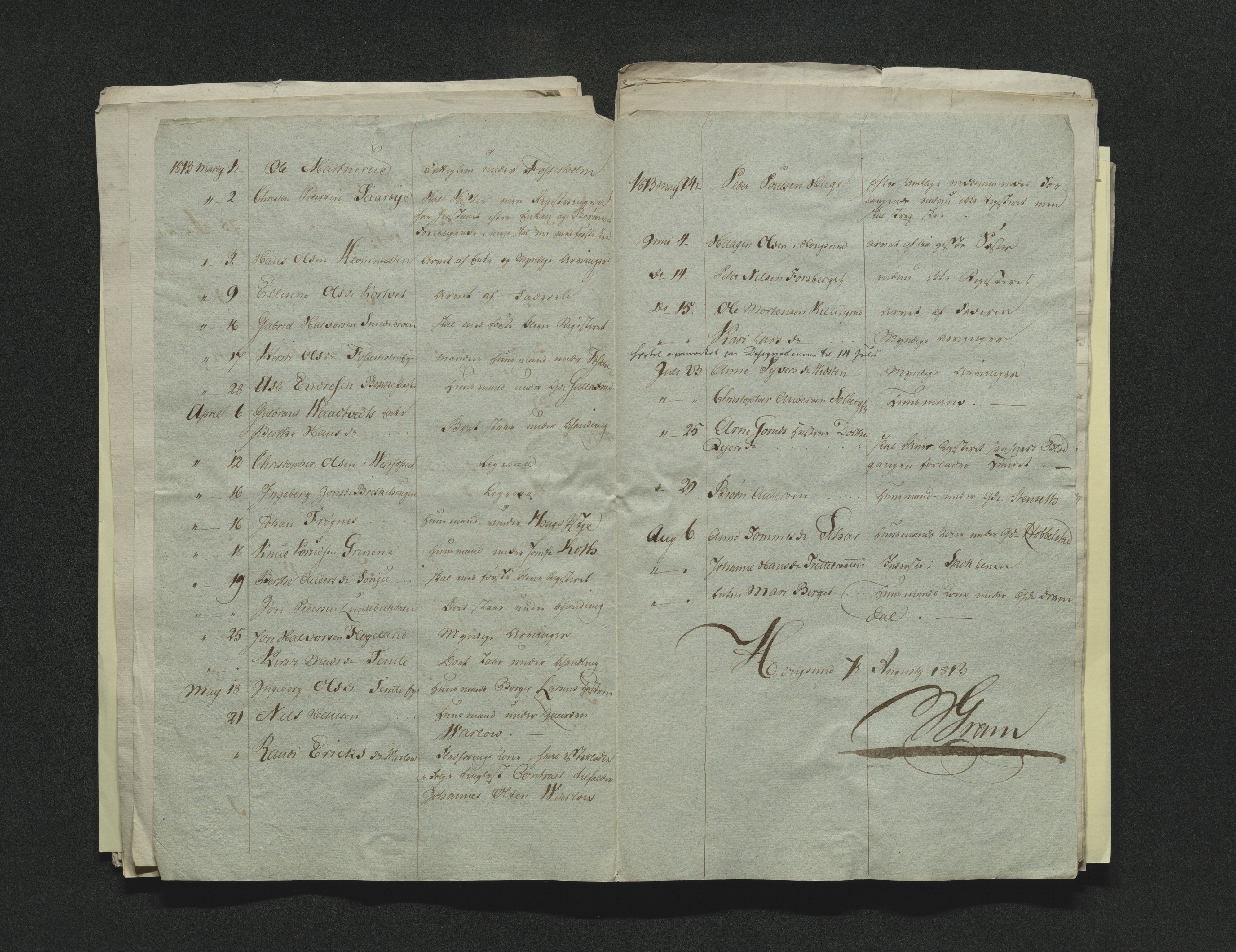 Eiker, Modum og Sigdal sorenskriveri, AV/SAKO-A-123/H/Ha/Hab/L0001: Dødsfallsmeldinger, 1812-1822, p. 17