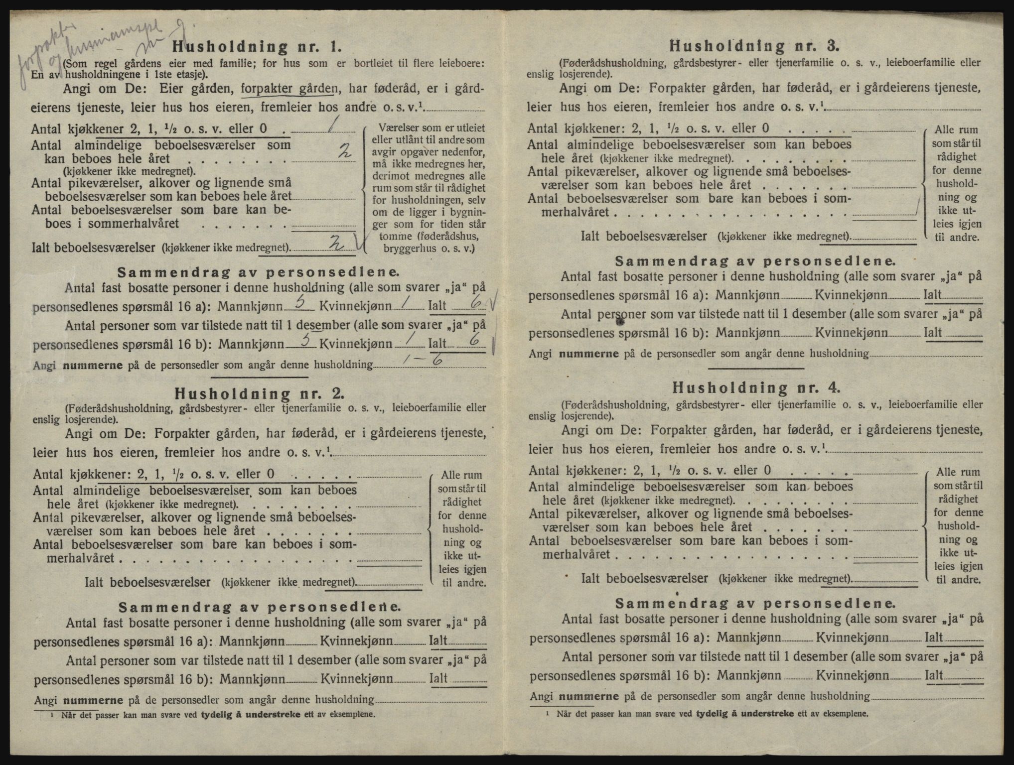 SAO, 1920 census for Hobøl, 1920, p. 885