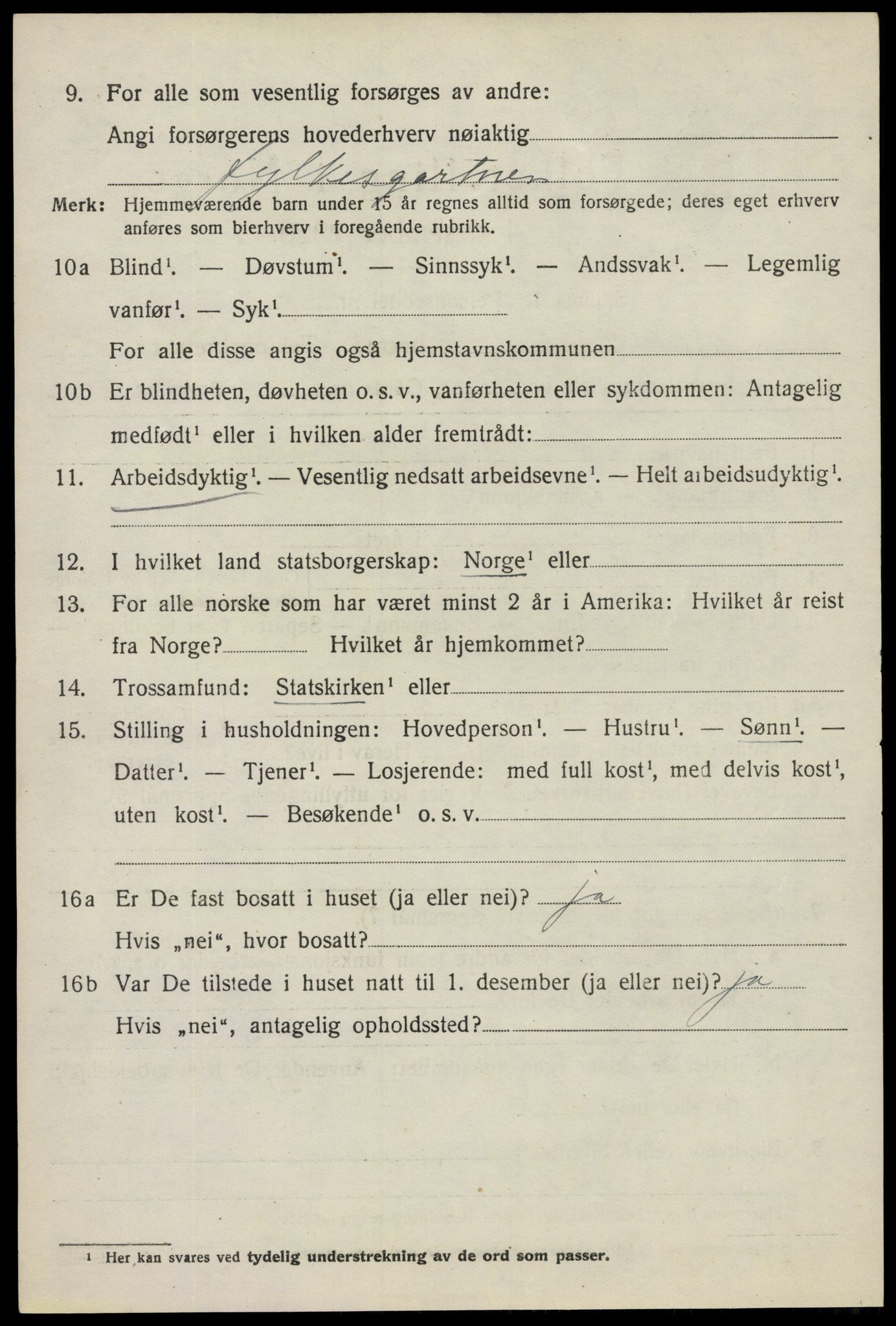 SAO, 1920 census for Askim, 1920, p. 9464