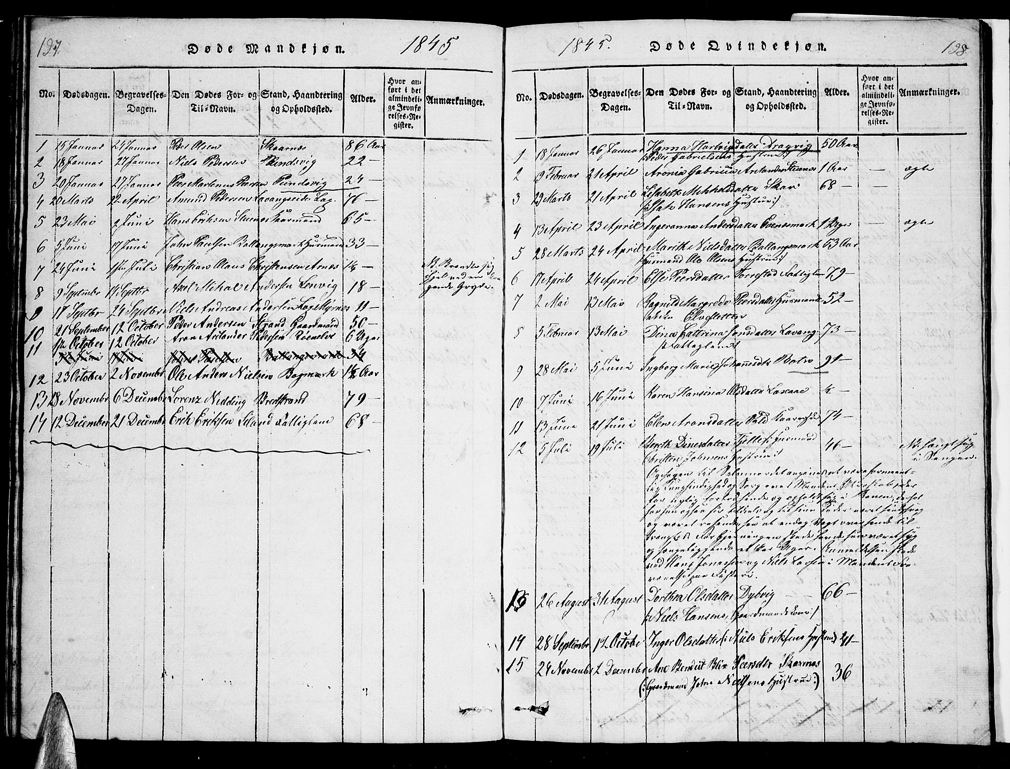 Ministerialprotokoller, klokkerbøker og fødselsregistre - Nordland, AV/SAT-A-1459/863/L0911: Parish register (copy) no. 863C01, 1821-1858, p. 197-198