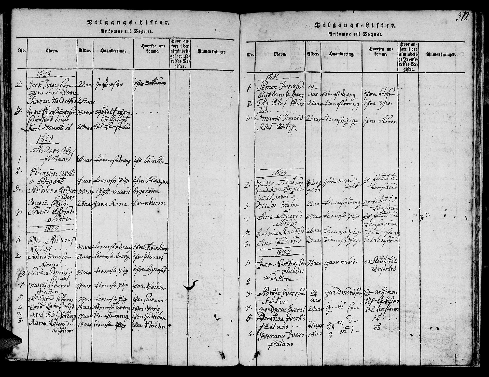 Ministerialprotokoller, klokkerbøker og fødselsregistre - Sør-Trøndelag, SAT/A-1456/613/L0393: Parish register (copy) no. 613C01, 1816-1886, p. 312