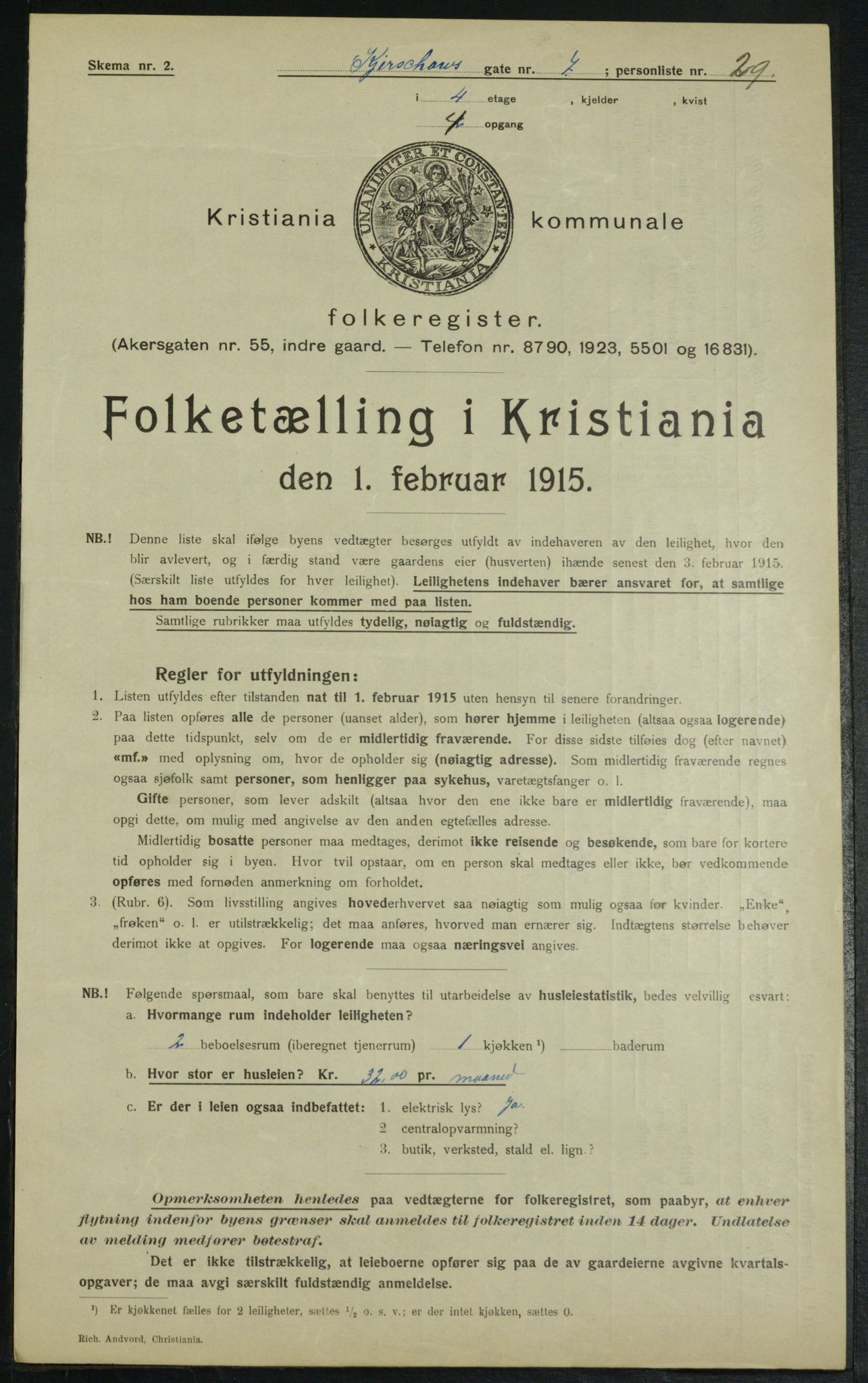 OBA, Municipal Census 1915 for Kristiania, 1915, p. 49036