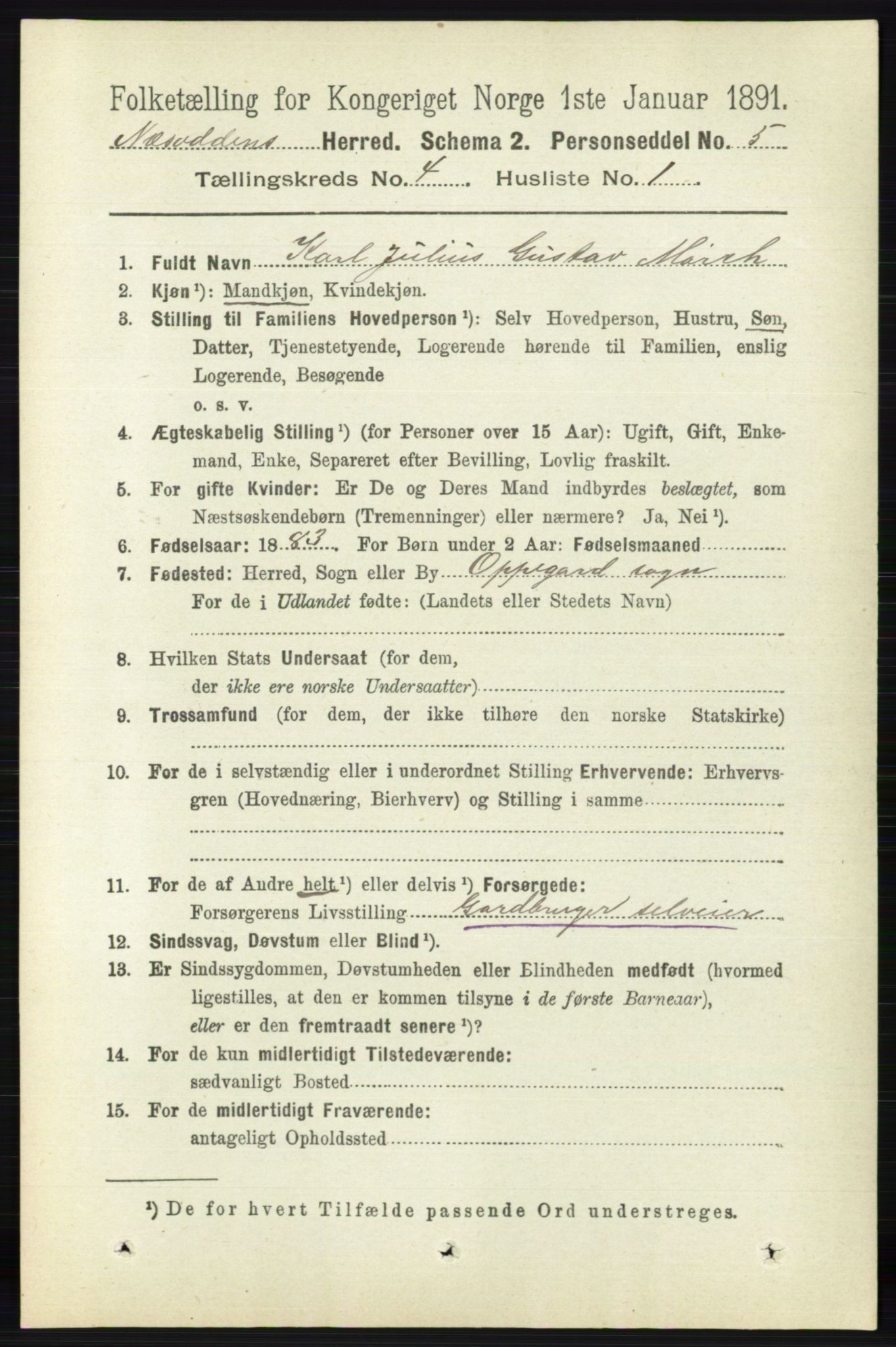 RA, 1891 census for 0216 Nesodden, 1891, p. 1693