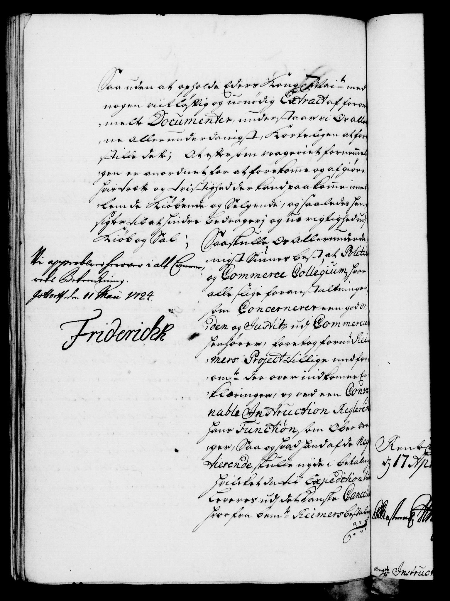 Rentekammeret, Kammerkanselliet, RA/EA-3111/G/Gf/Gfa/L0007: Norsk relasjons- og resolusjonsprotokoll (merket RK 52.7), 1724, p. 445