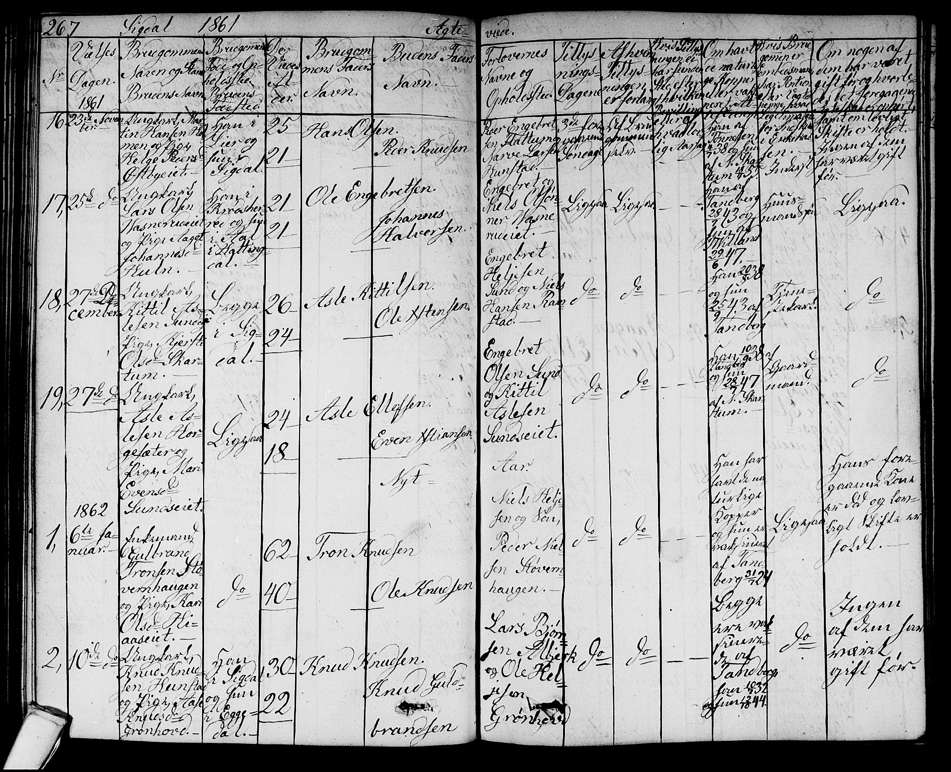 Sigdal kirkebøker, AV/SAKO-A-245/G/Ga/L0003: Parish register (copy) no. I 3, 1857-1878, p. 267