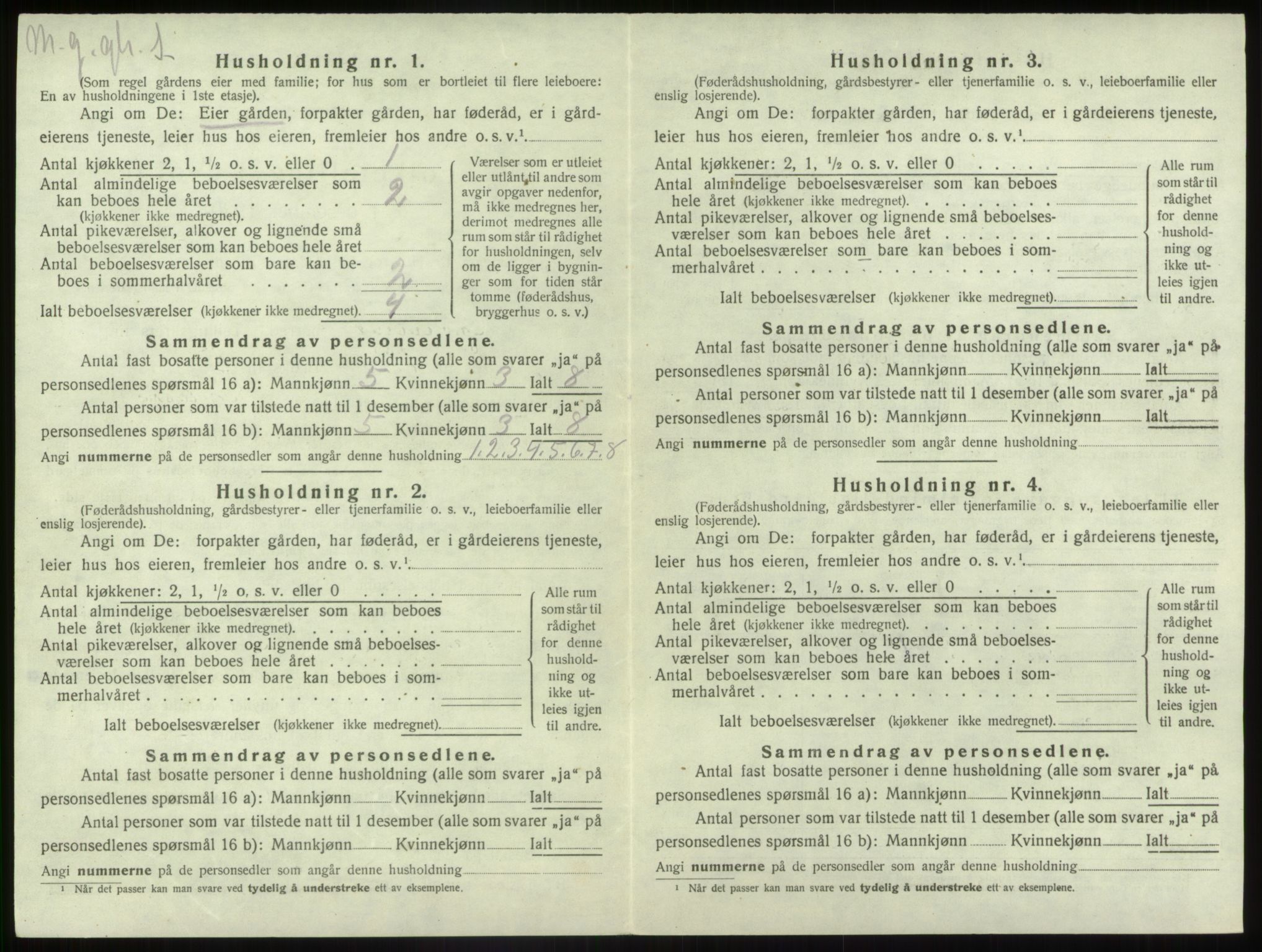 SAB, 1920 census for Gaular, 1920, p. 1060