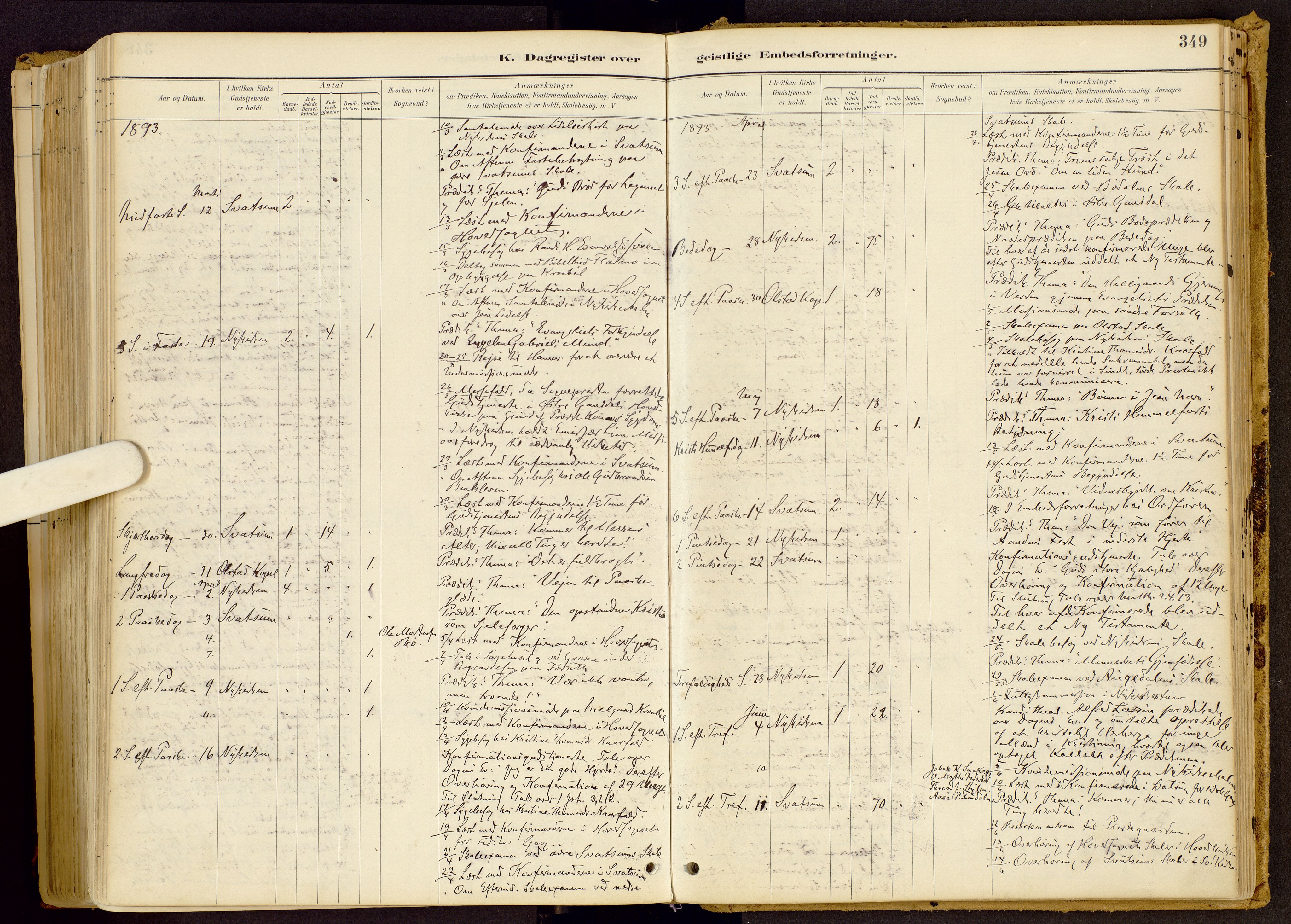 Vestre Gausdal prestekontor, SAH/PREST-094/H/Ha/Haa/L0001: Parish register (official) no. 1, 1887-1914, p. 349