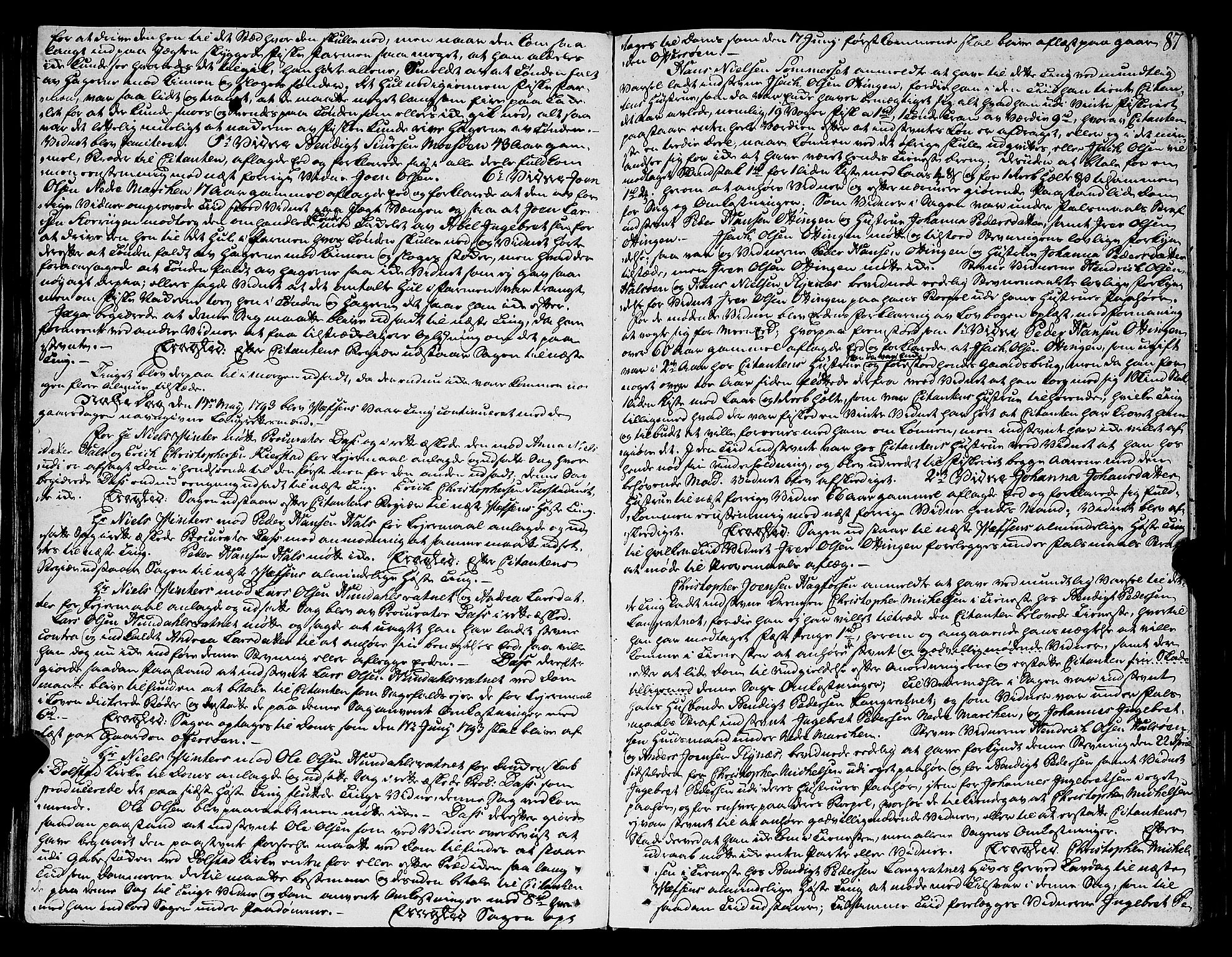 Helgeland sorenskriveri, SAT/A-0004/1/1A/L0034: Tingbok 25A, 1792-1795, p. 86b-87a