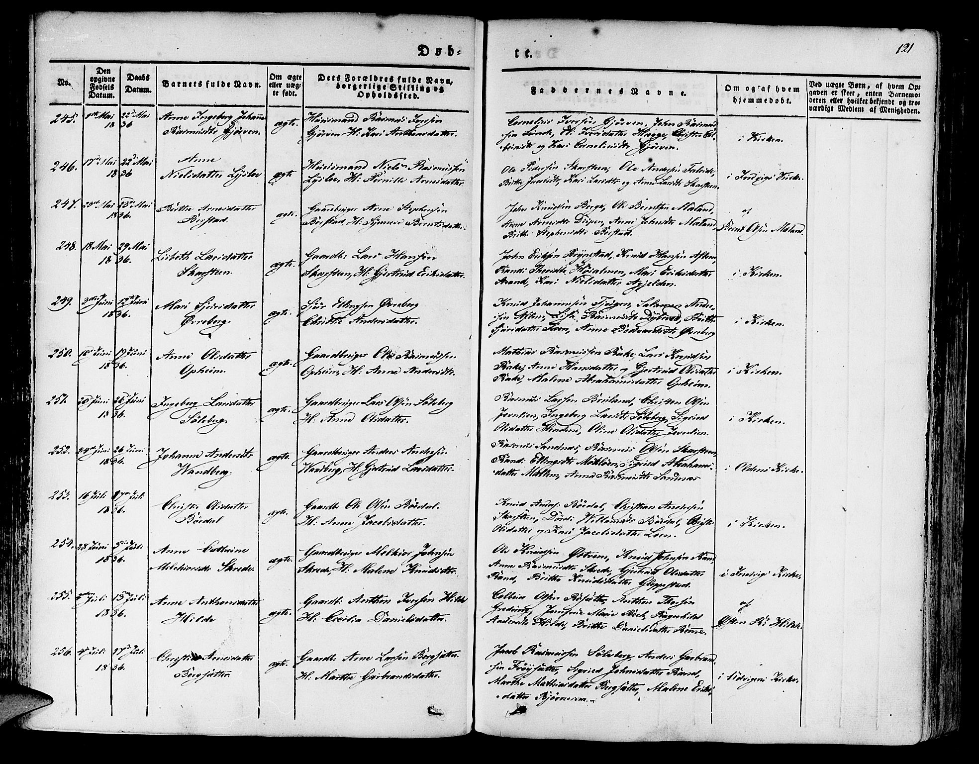 Innvik sokneprestembete, SAB/A-80501: Parish register (official) no. A 4I, 1831-1846, p. 121