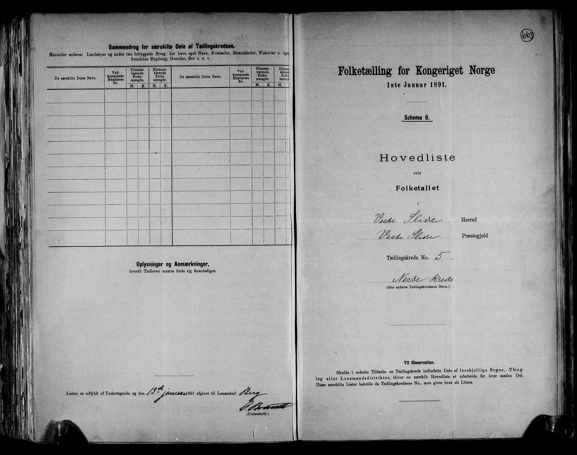 RA, 1891 census for 0543 Vestre Slidre, 1891, p. 16