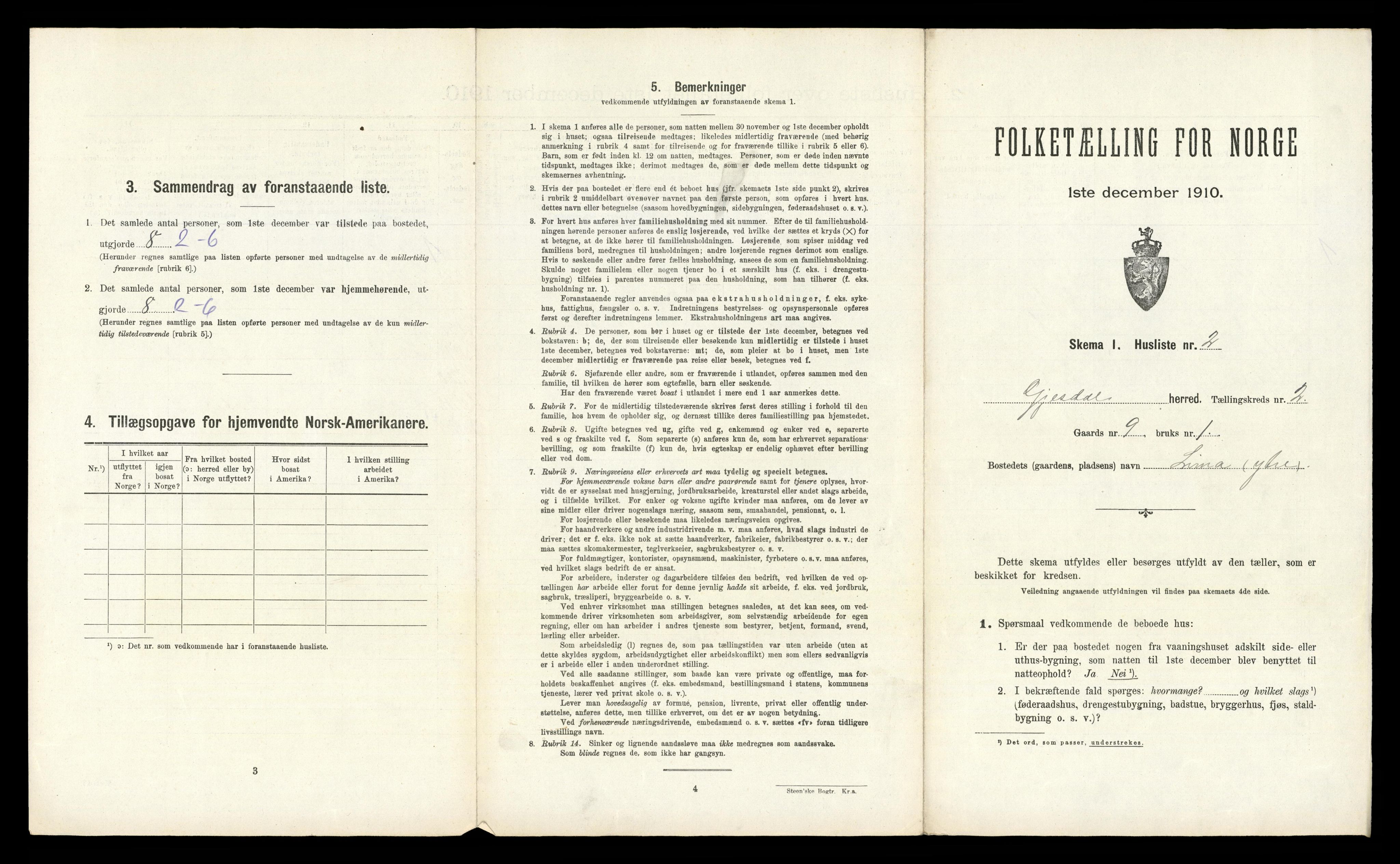 RA, 1910 census for Gjesdal, 1910, p. 212