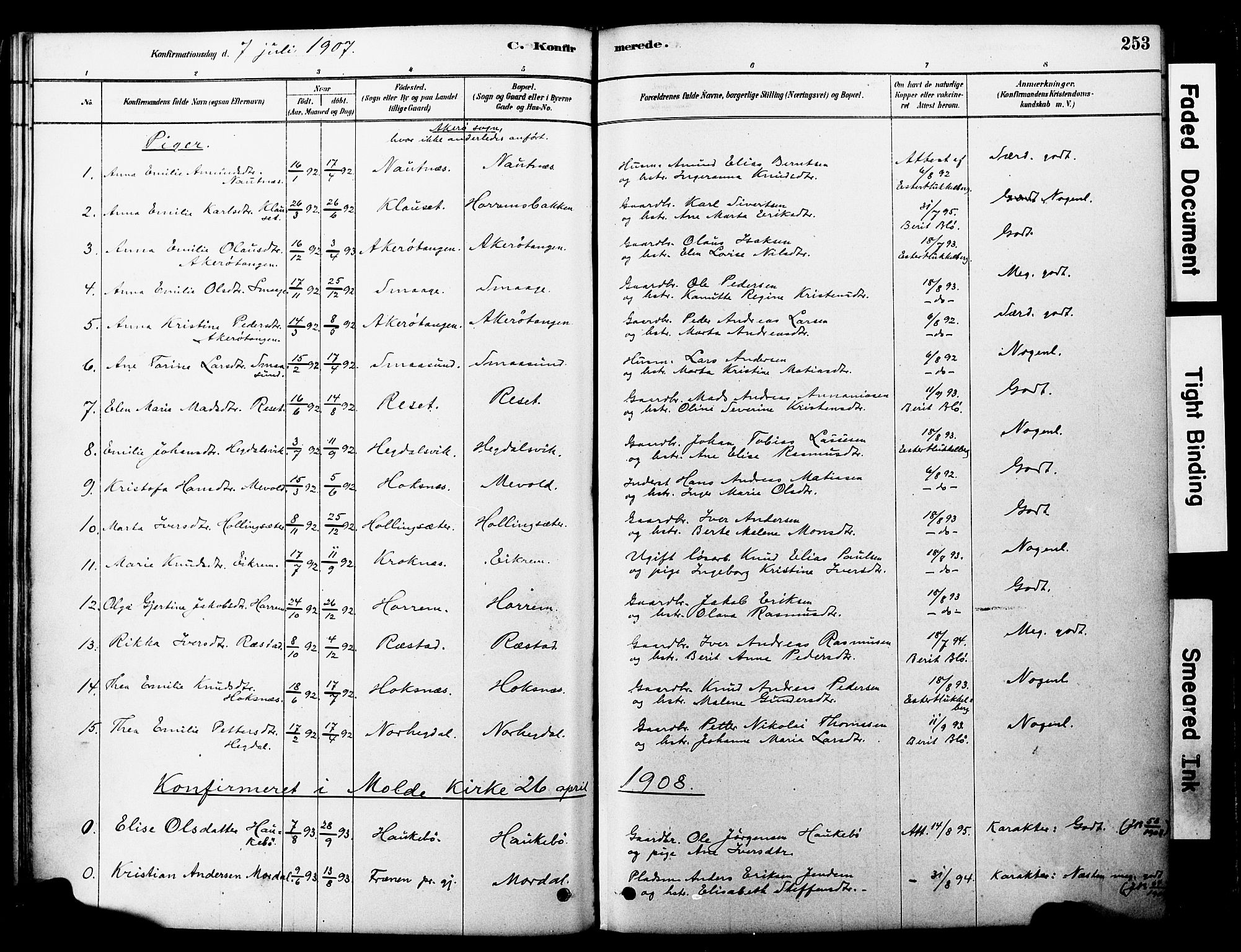 Ministerialprotokoller, klokkerbøker og fødselsregistre - Møre og Romsdal, SAT/A-1454/560/L0721: Parish register (official) no. 560A05, 1878-1917, p. 253