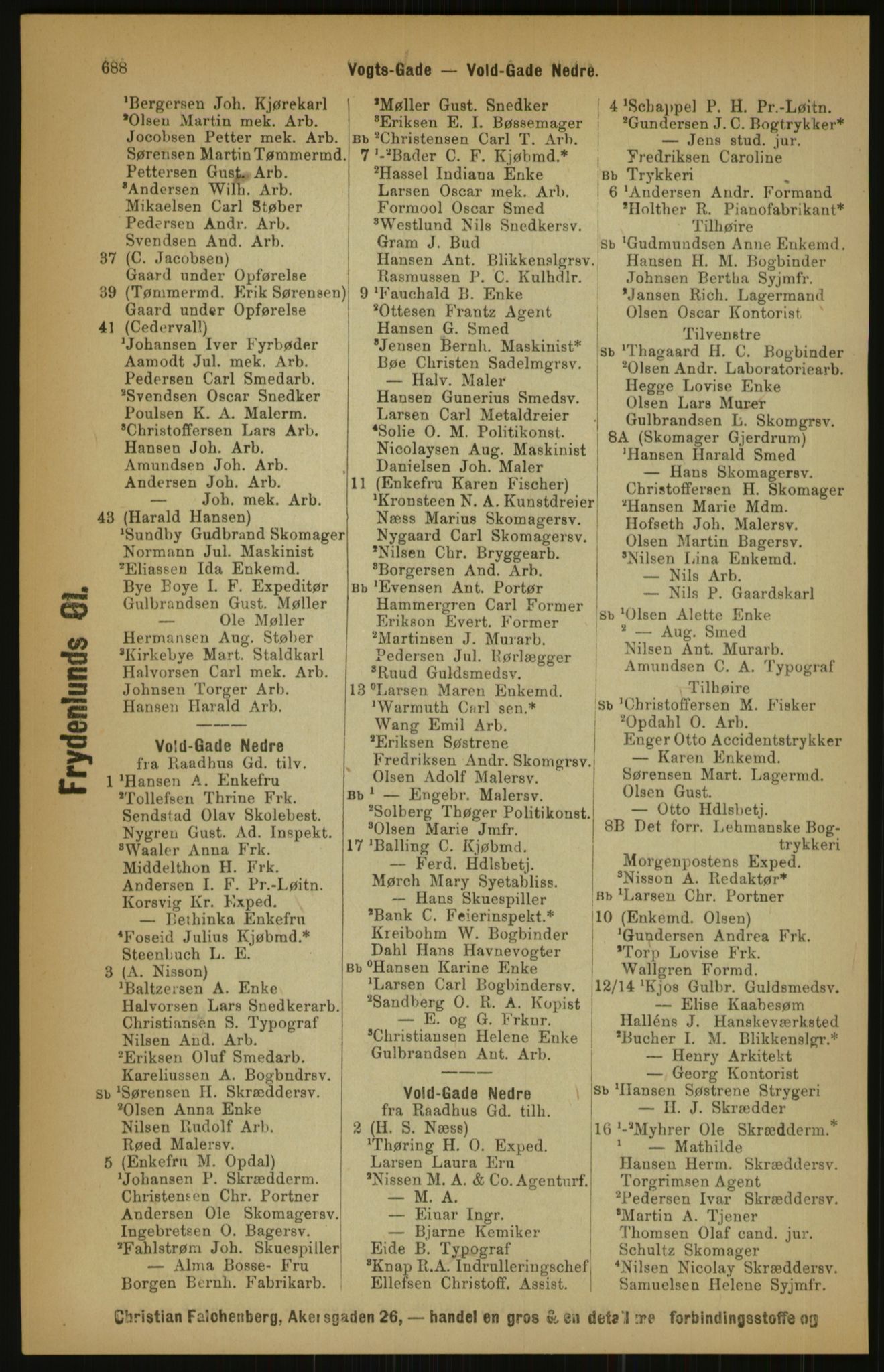 Kristiania/Oslo adressebok, PUBL/-, 1891, p. 688